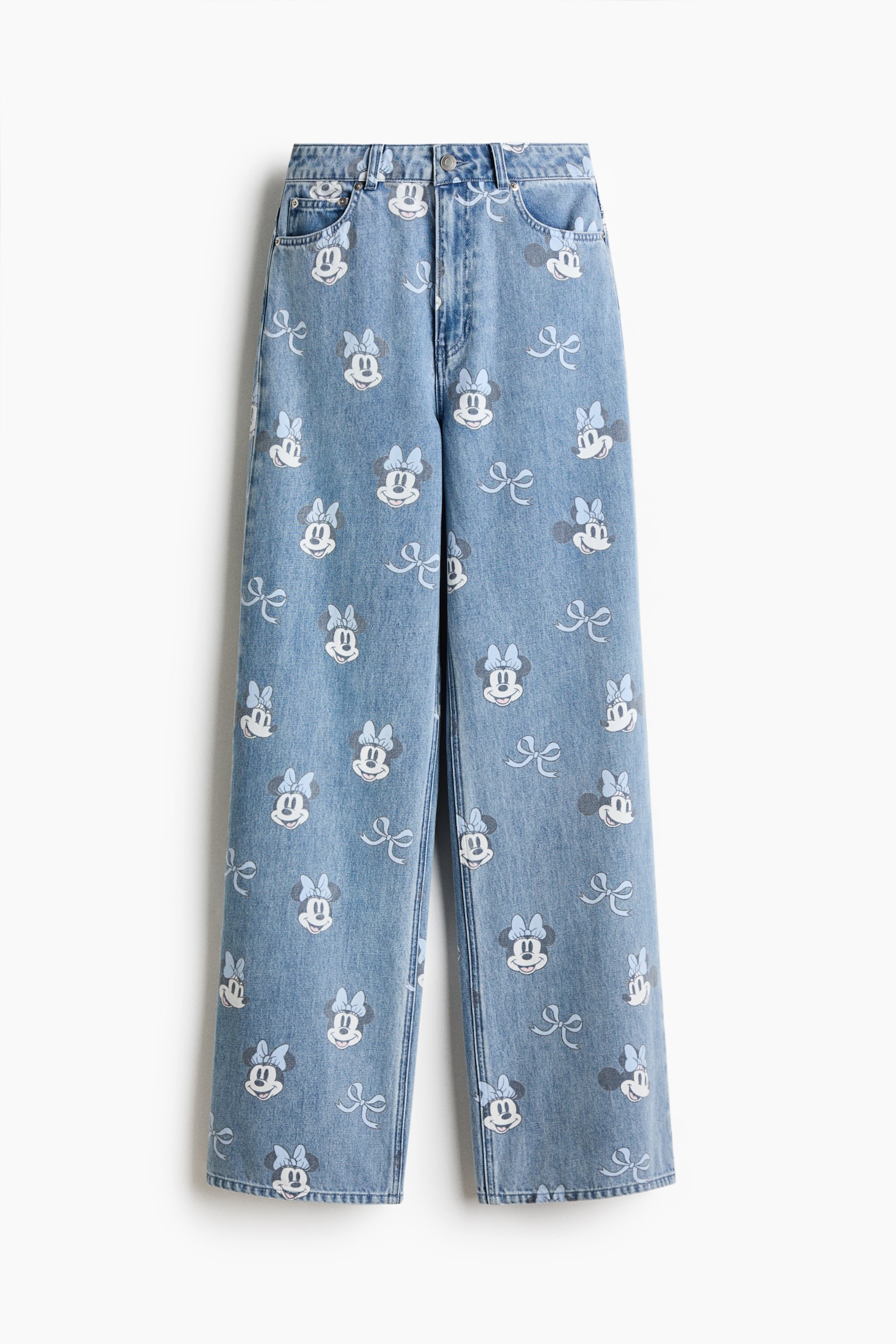 ストレートレギュラーウエストデニム - Light denim blue/Minnie Mouse - 1