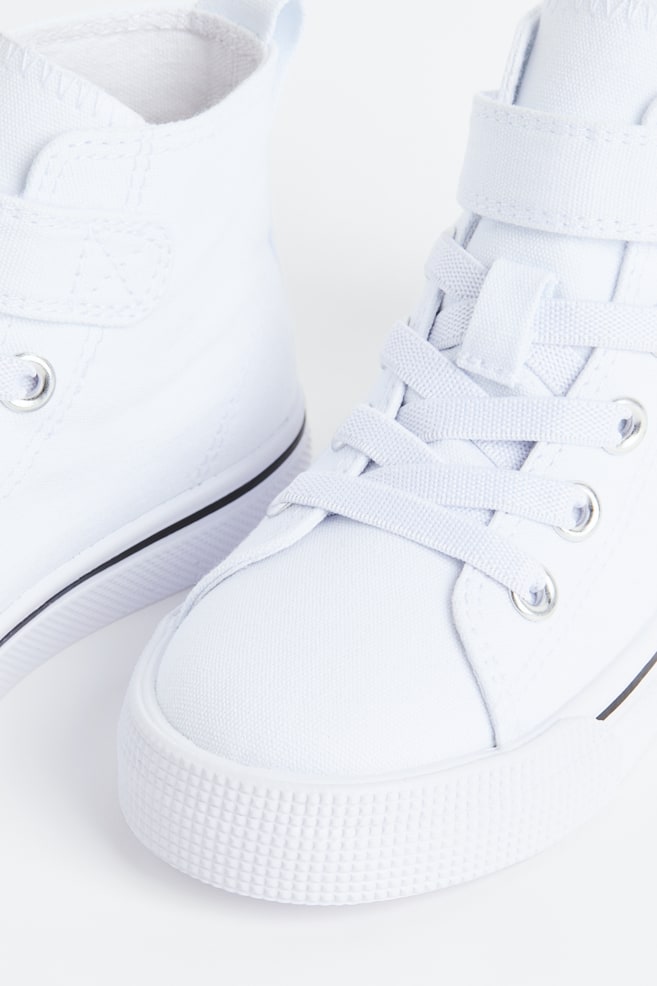 Sneakers alte in tela - Bianco/Blu navy - 4