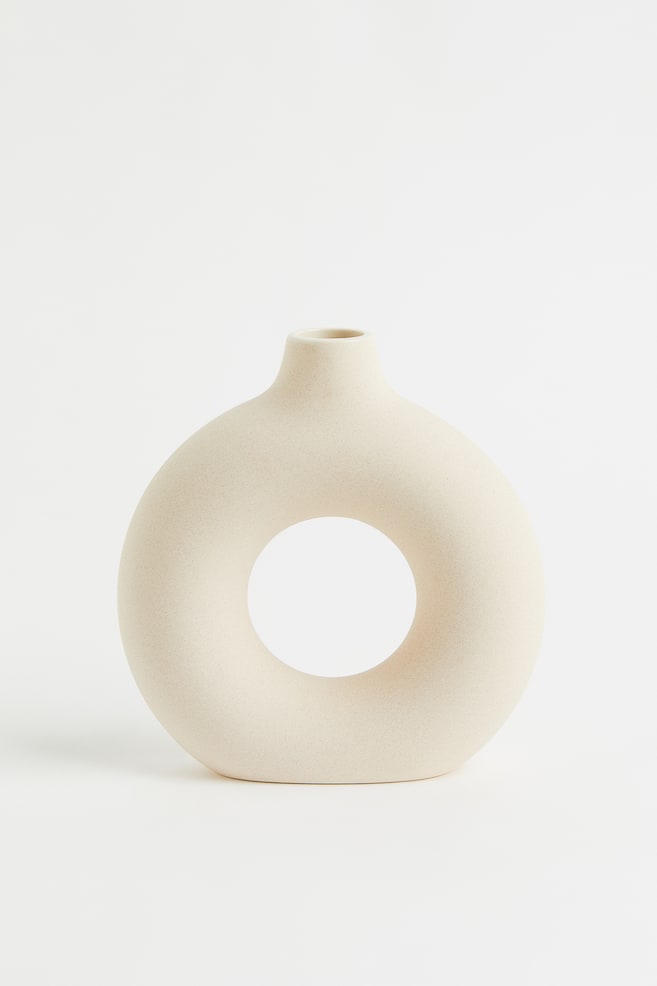 Vase i keramik - Lys beige - 1
