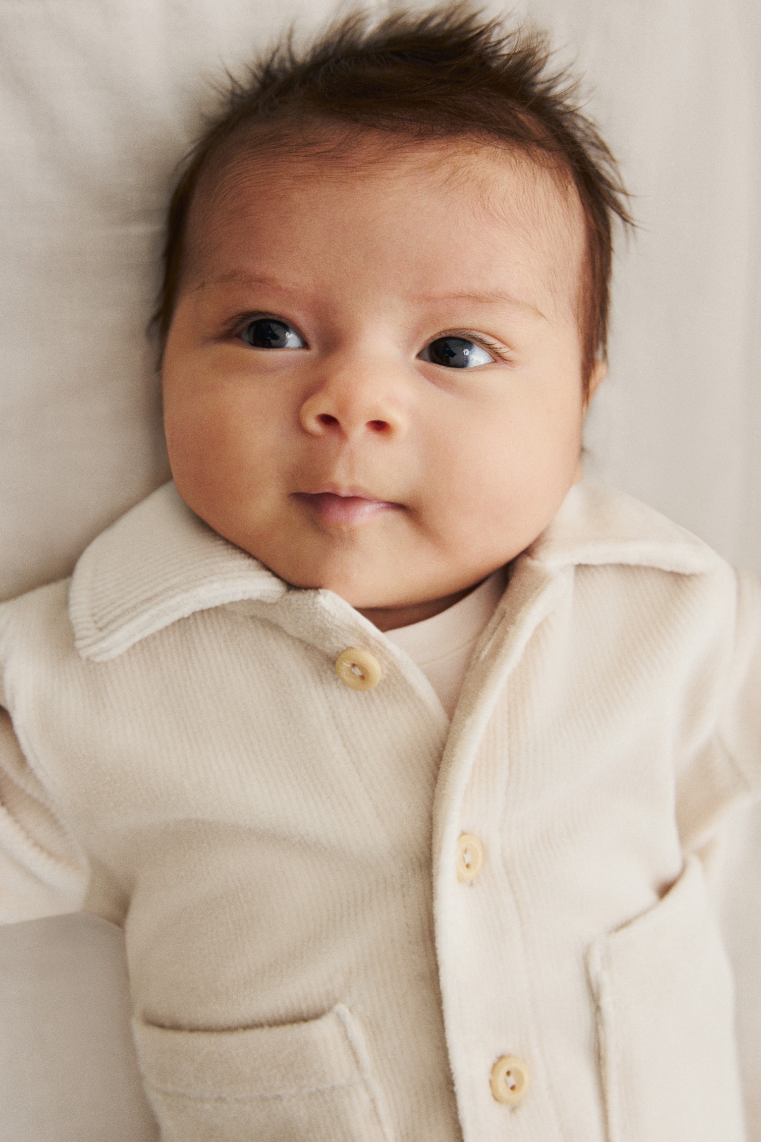 Dvoudílná souprava z žebrovaného veluru - Světle béžová - 4