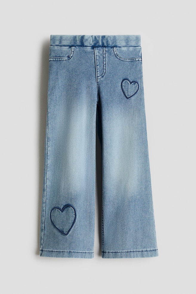 Pantalon large façon denim - Bleu denim clair/cœurs/Bleu denim foncé/Gris denim/Bleu denim clair/Bleu denim foncé/Gris denim - 1