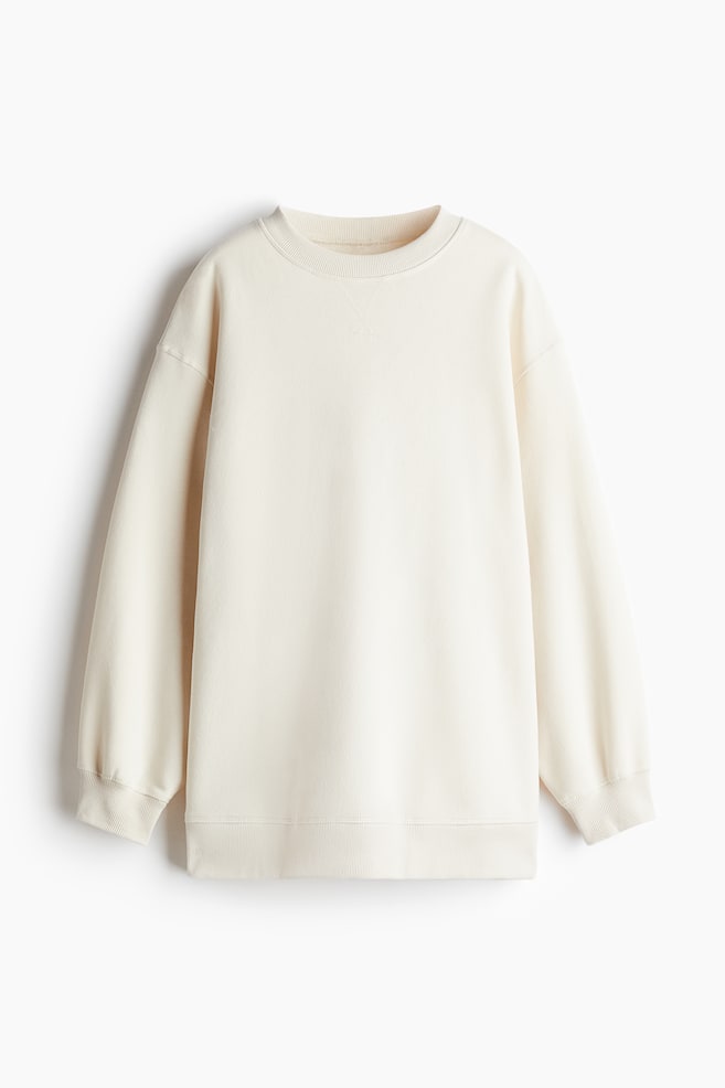 Oversized Sweatshirt - Light beige/Light gray melange/Black/Dusty green - 1