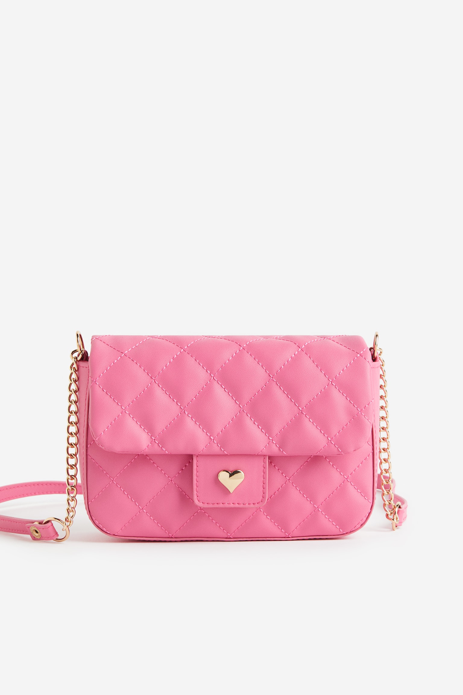 Quilted Shoulder Bag - Pink/Beige/Check/Gold colour/Powder pink - 1