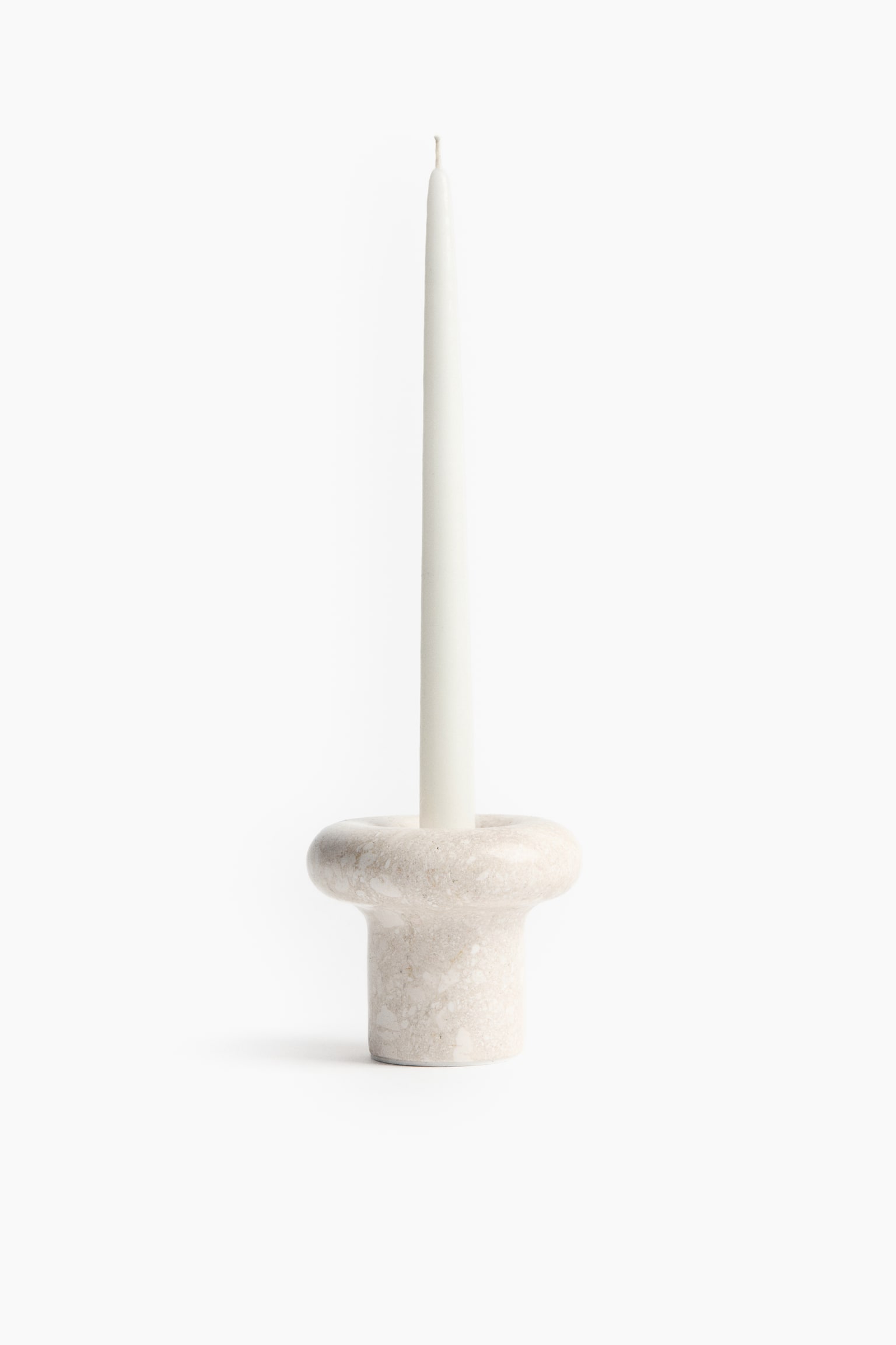 Marble candle holder - Light beige/Marbled