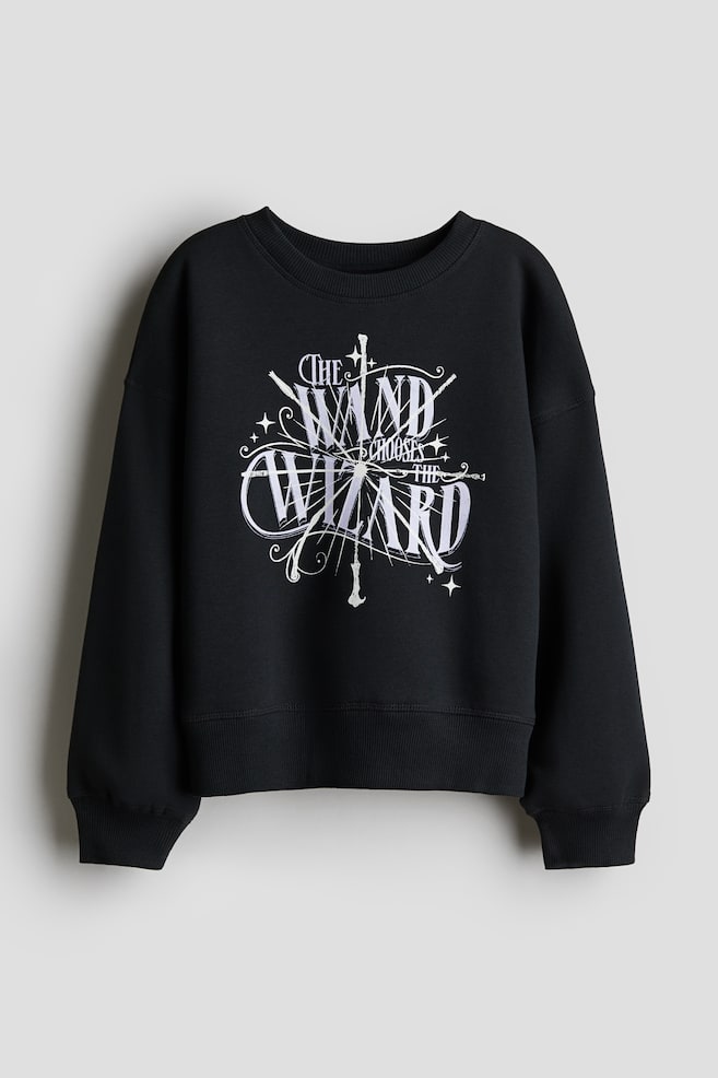 Baskı Motifli Sweatshirt - Siyah/Harry Potter - 1