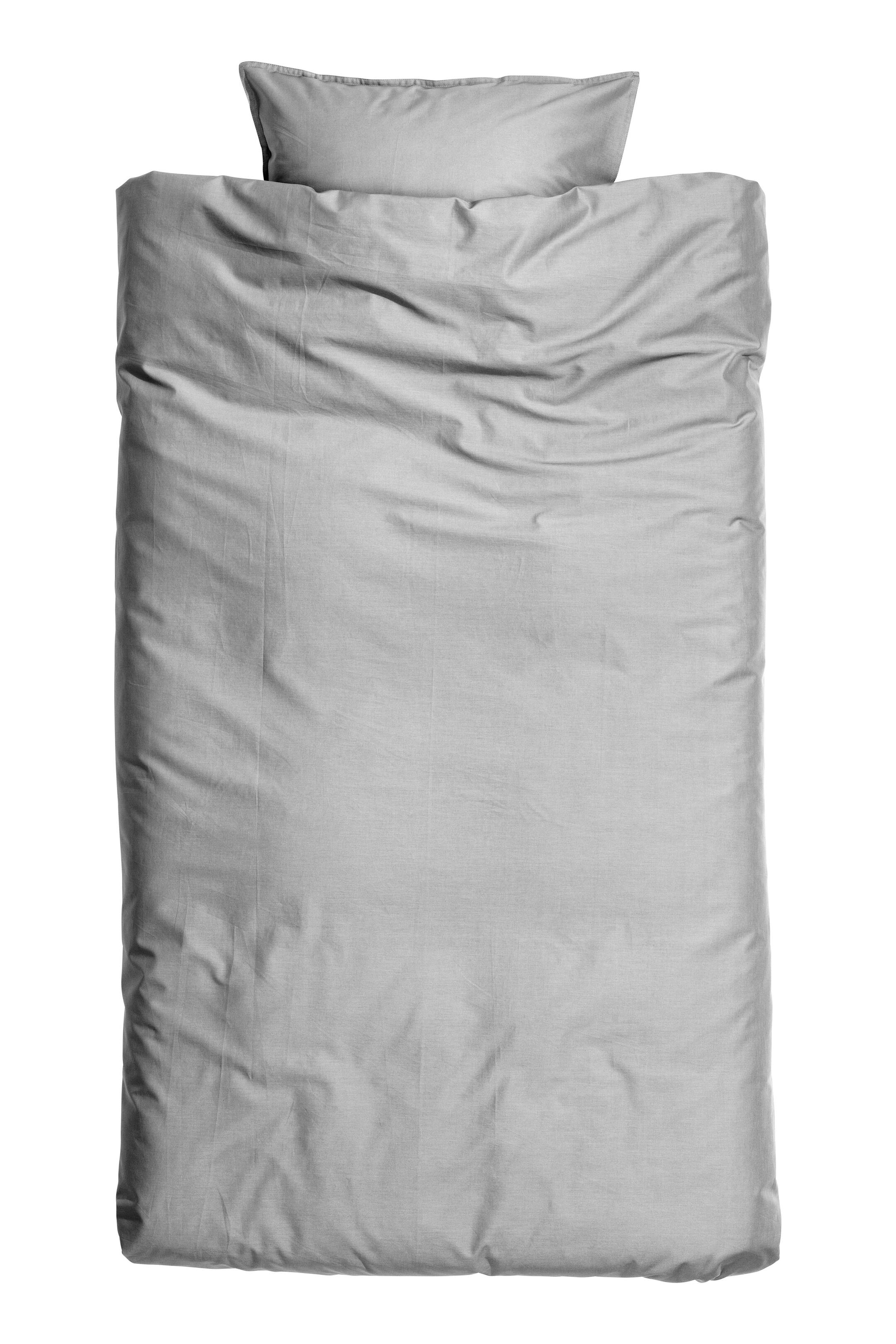 Näytä suurempi kuva: Puuvillainen pussilakanasetti - Harmaa - Home All | H&M FI 1