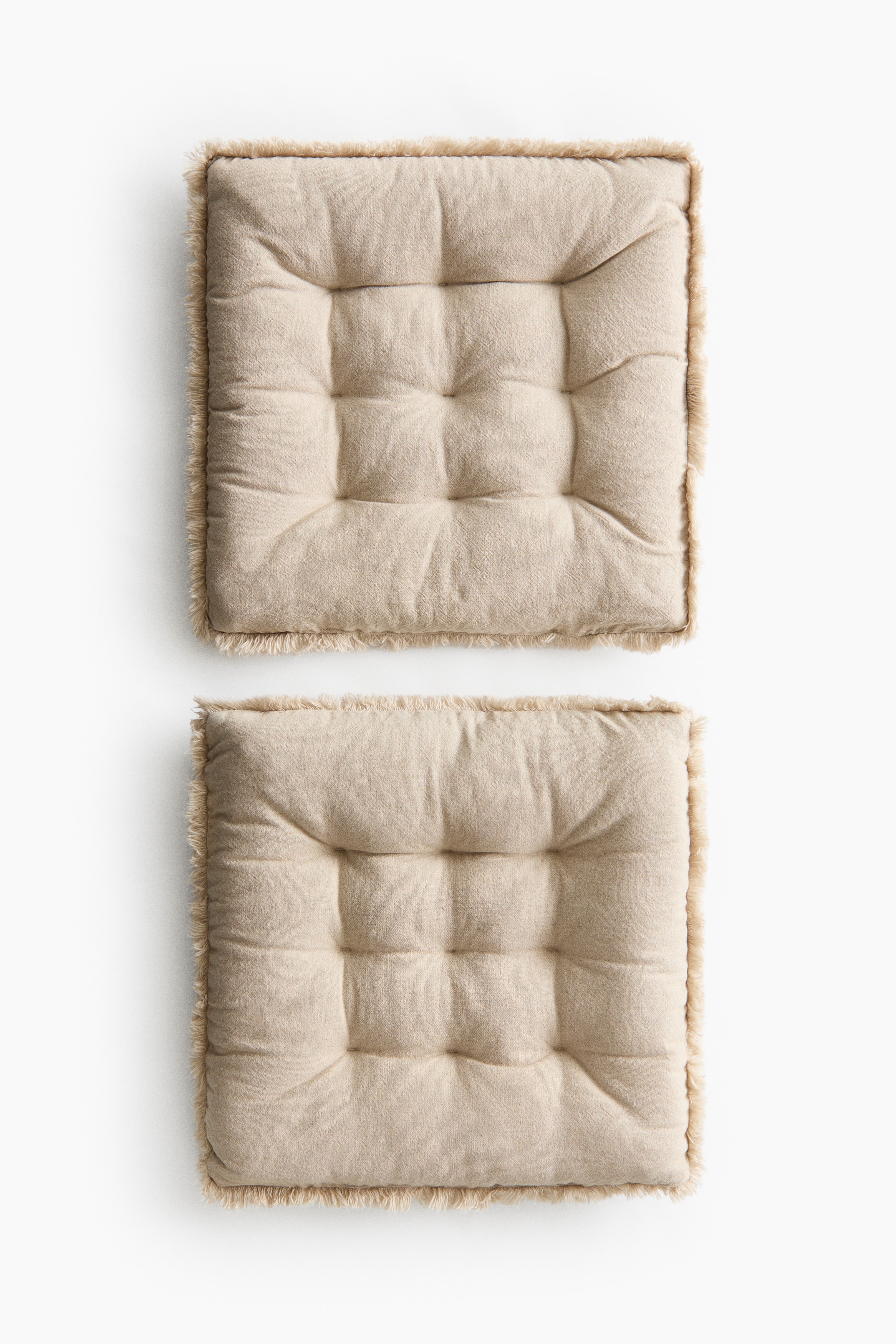 2-Pack Linen-Blend Seat Cushions - Light beige/Dark brown/Light khaki green/Yellow/Orange