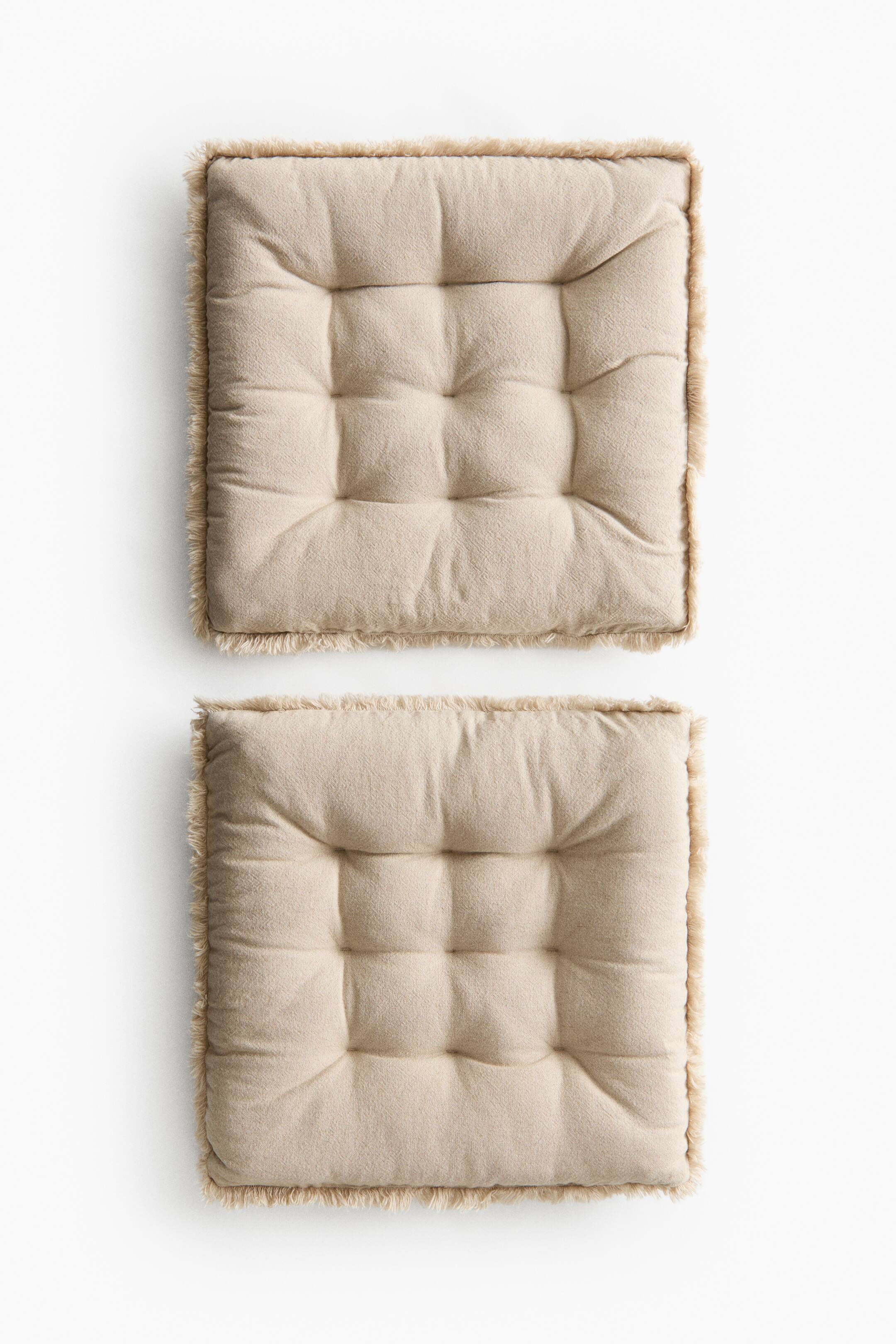 Lot de 2 coussins d'assise en lin mélangé