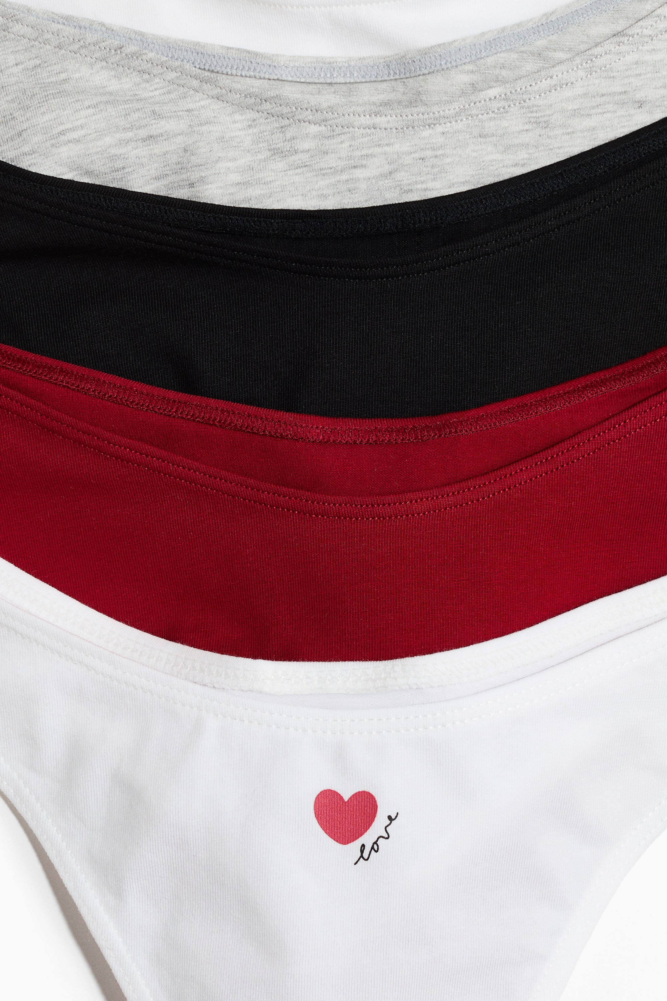 Zobrazit větší obrázek: Bavlněné kalhotky thong 5 kusů - White/Love - ŽENY | H&M CZ 3