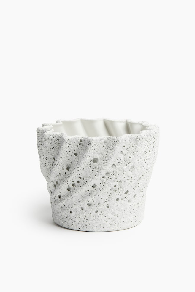 Stoneware plant pot - White - 1