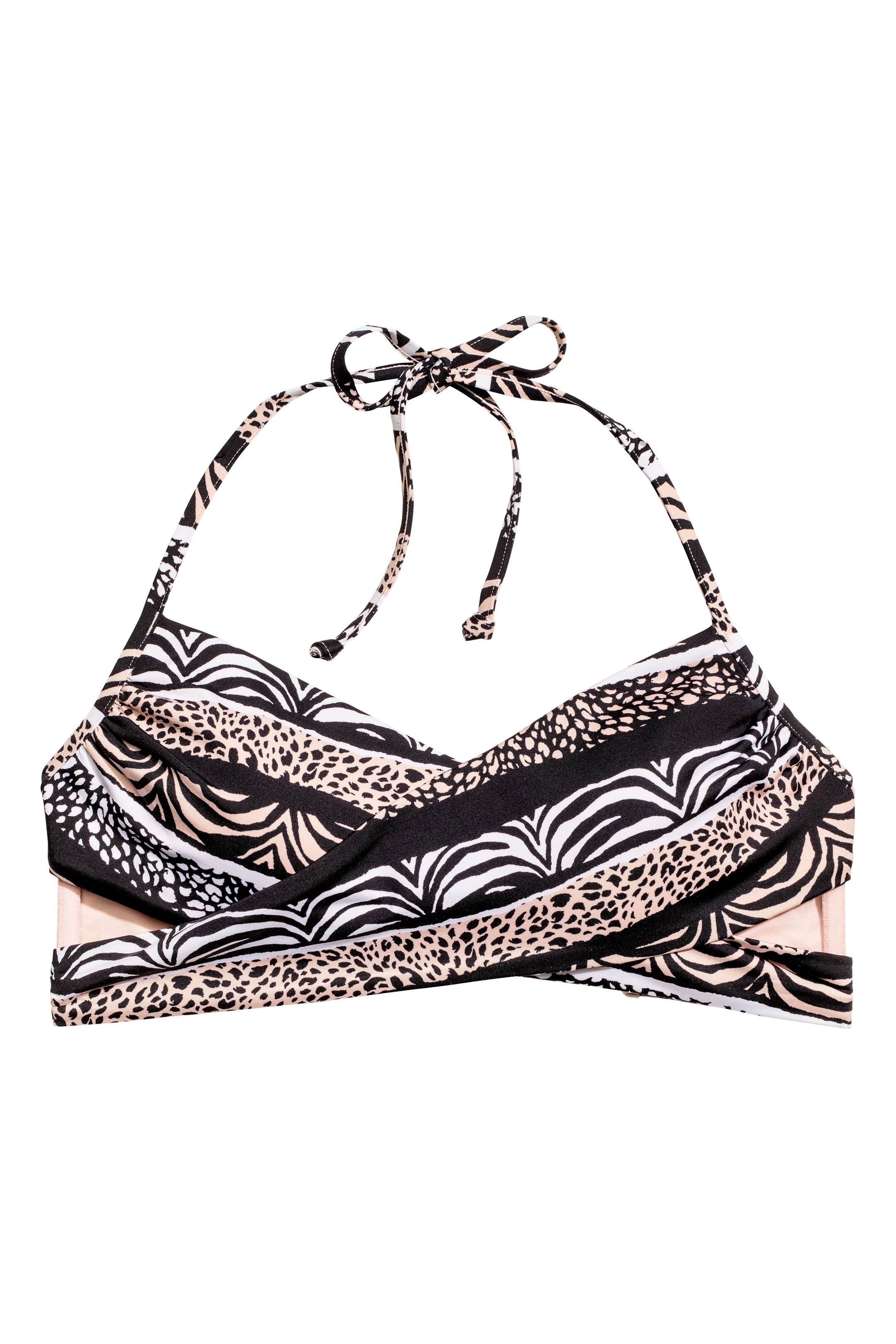 Grotere afbeelding bekijken: Bikinitop - Zwart/beige dessin - DAMES | H&M NL 1