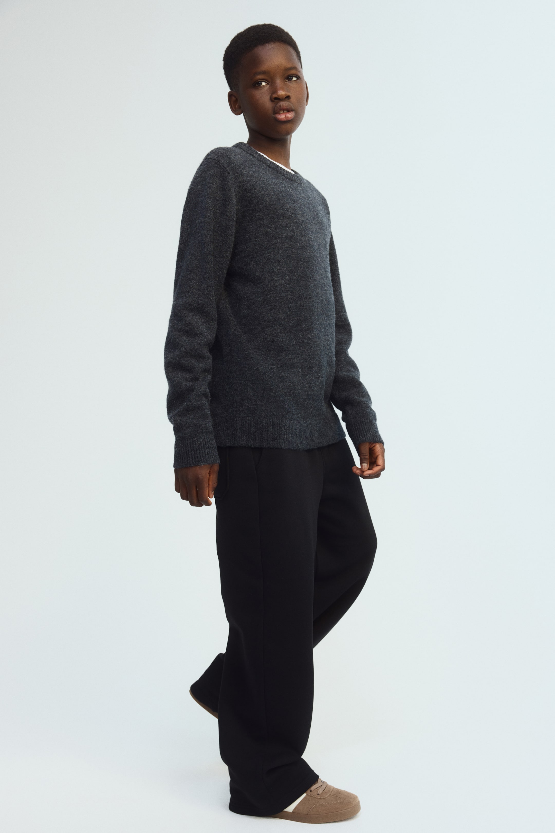 Детские брюки H&M Wide-Leg Brushed-Inside Joggers — фото 3