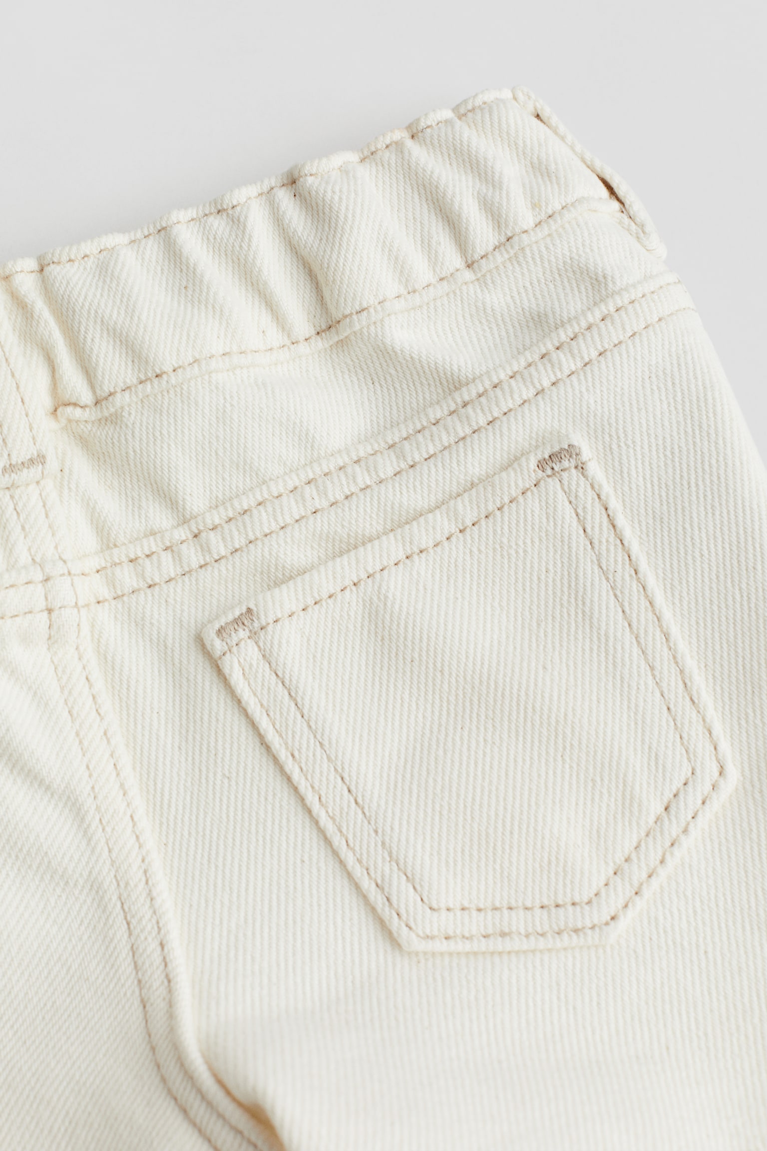 Denim shorts - Cream/Light denim blue - 3