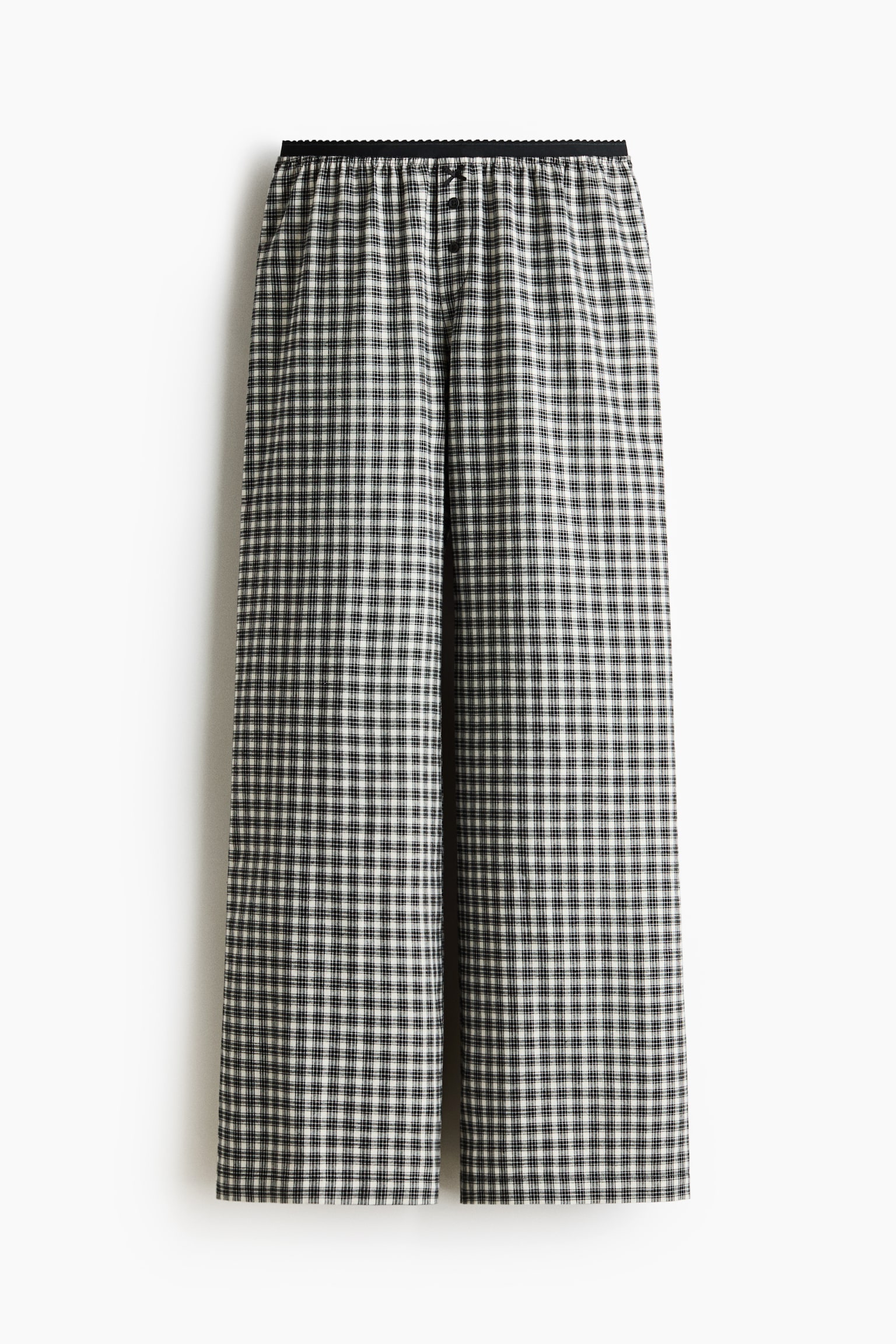 Pantalon de pyjama en flanelle - Noir/vichy/Bleu clair/rayures tennis - 1