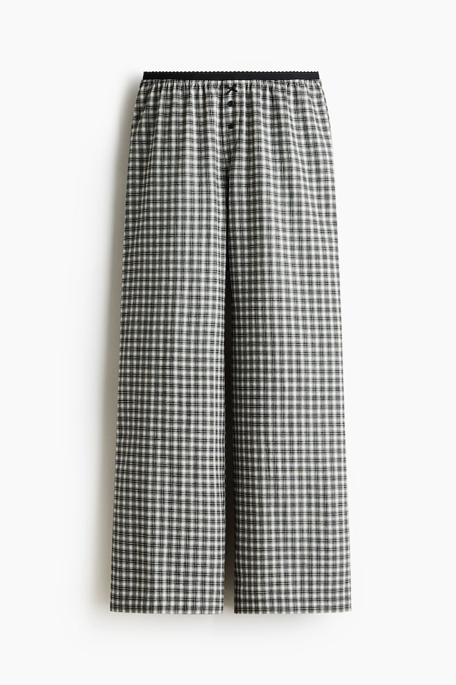 Schlafhose aus Flanell - Schwarz/Vichykaro/Hellblau/Nadelstreifen - 1