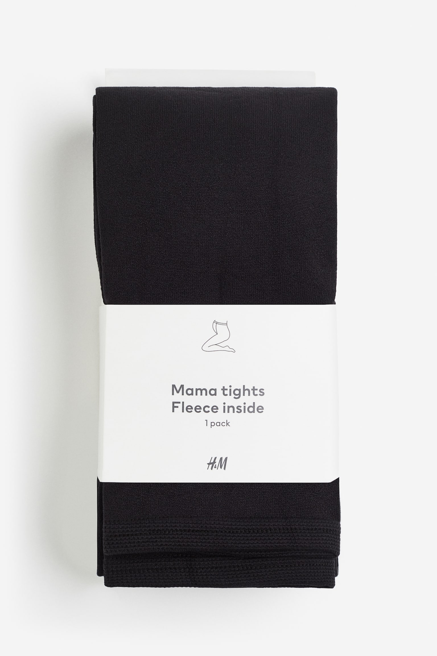 MAMA Fleece tights - Black - 1