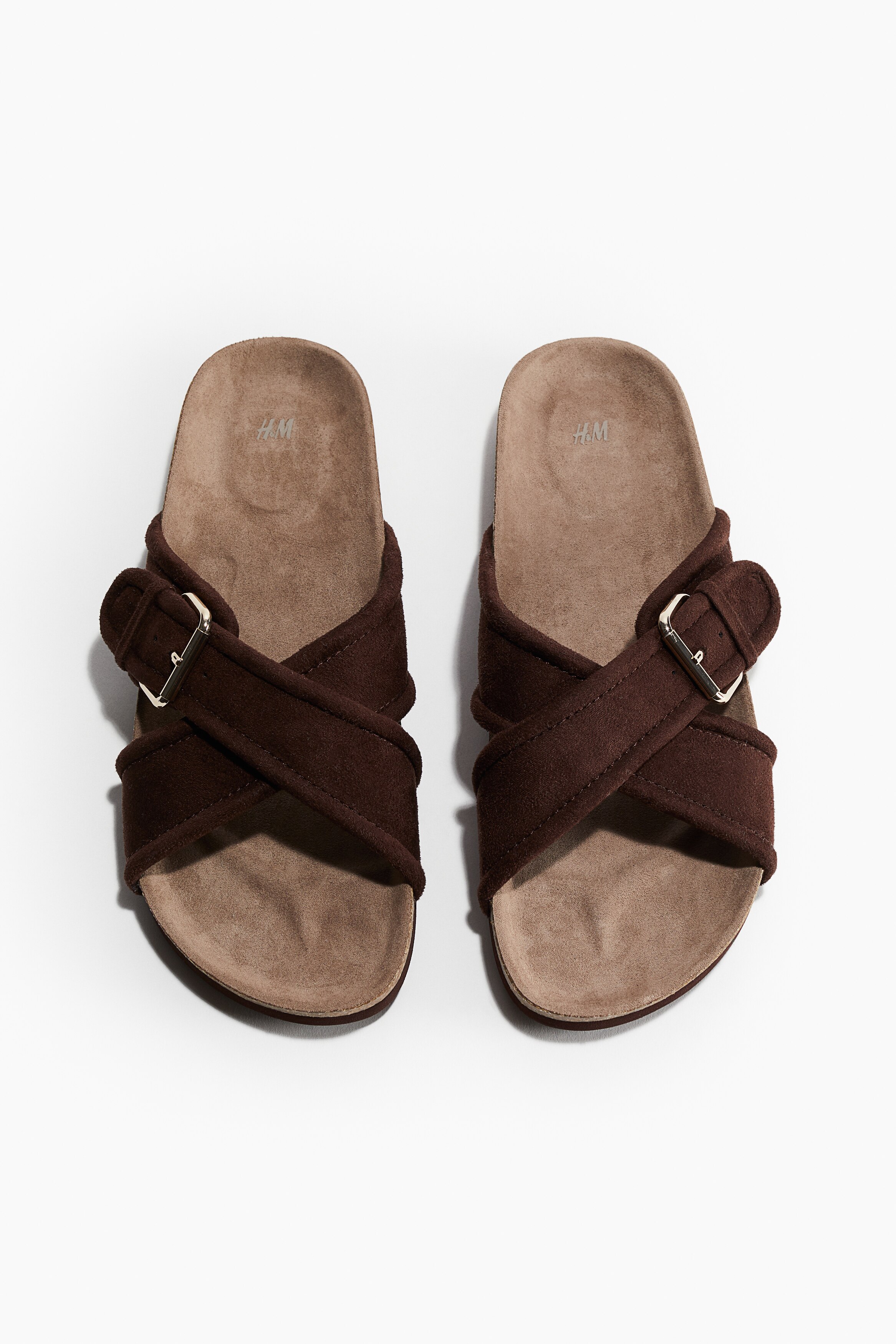 Crossover-strap sandals - No heel - Brown - Ladies | H&M GB