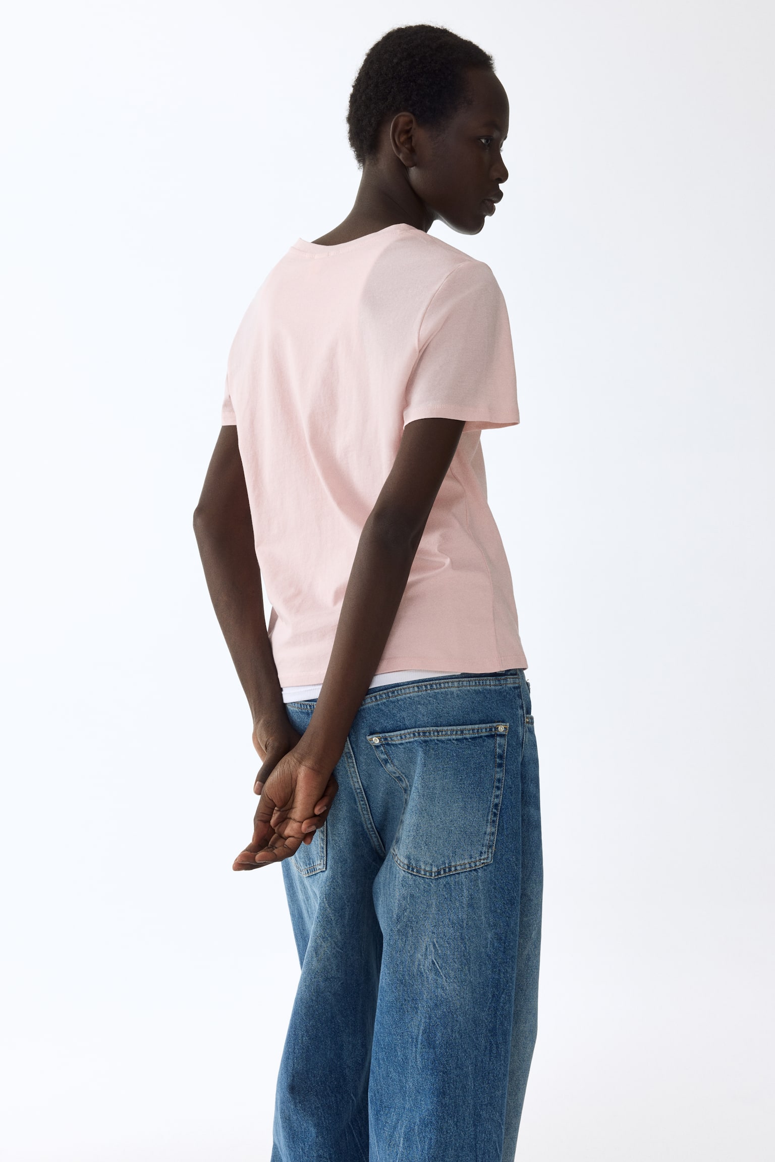 Cotton T-shirt - Light pink/Orange/Dark dusty pink/White/Navy blue striped/Light grey marl/Black/Light yellow/White/Blue/White - 3