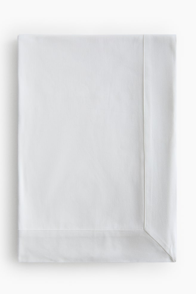 Damask tablecloth - White/Dark green/Light greige/Dusty yellow - 1