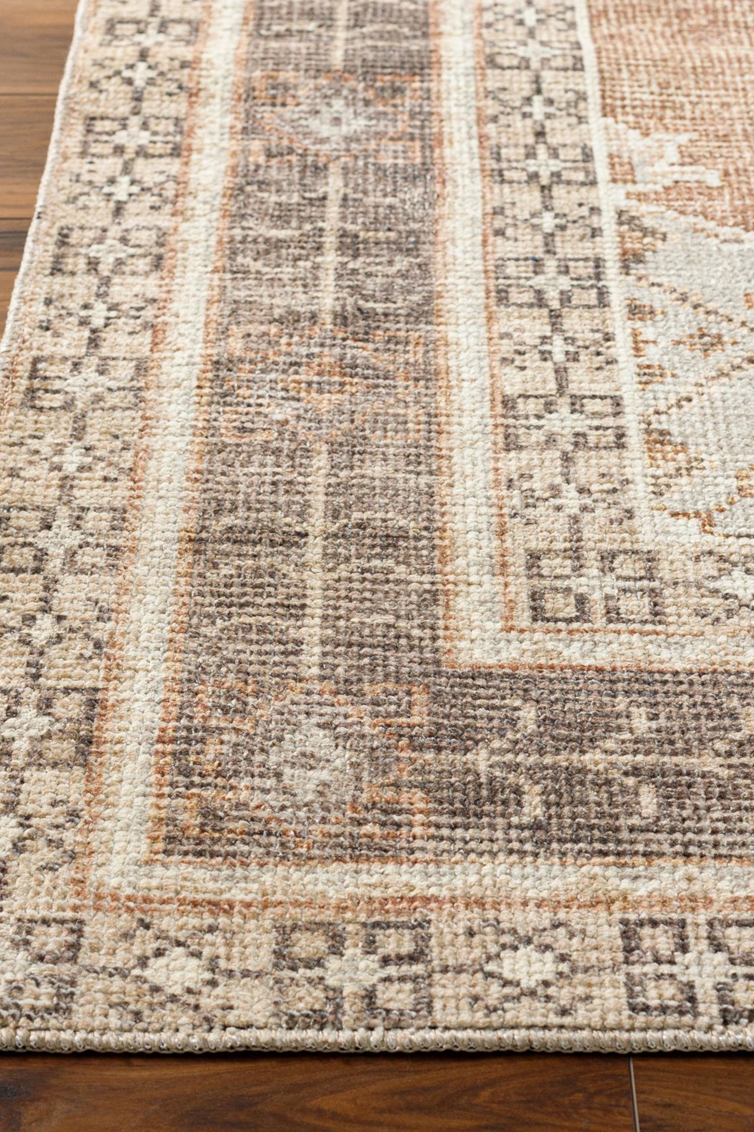 Simran Oriental Vintage Area Rug - Brown, Grey - 3