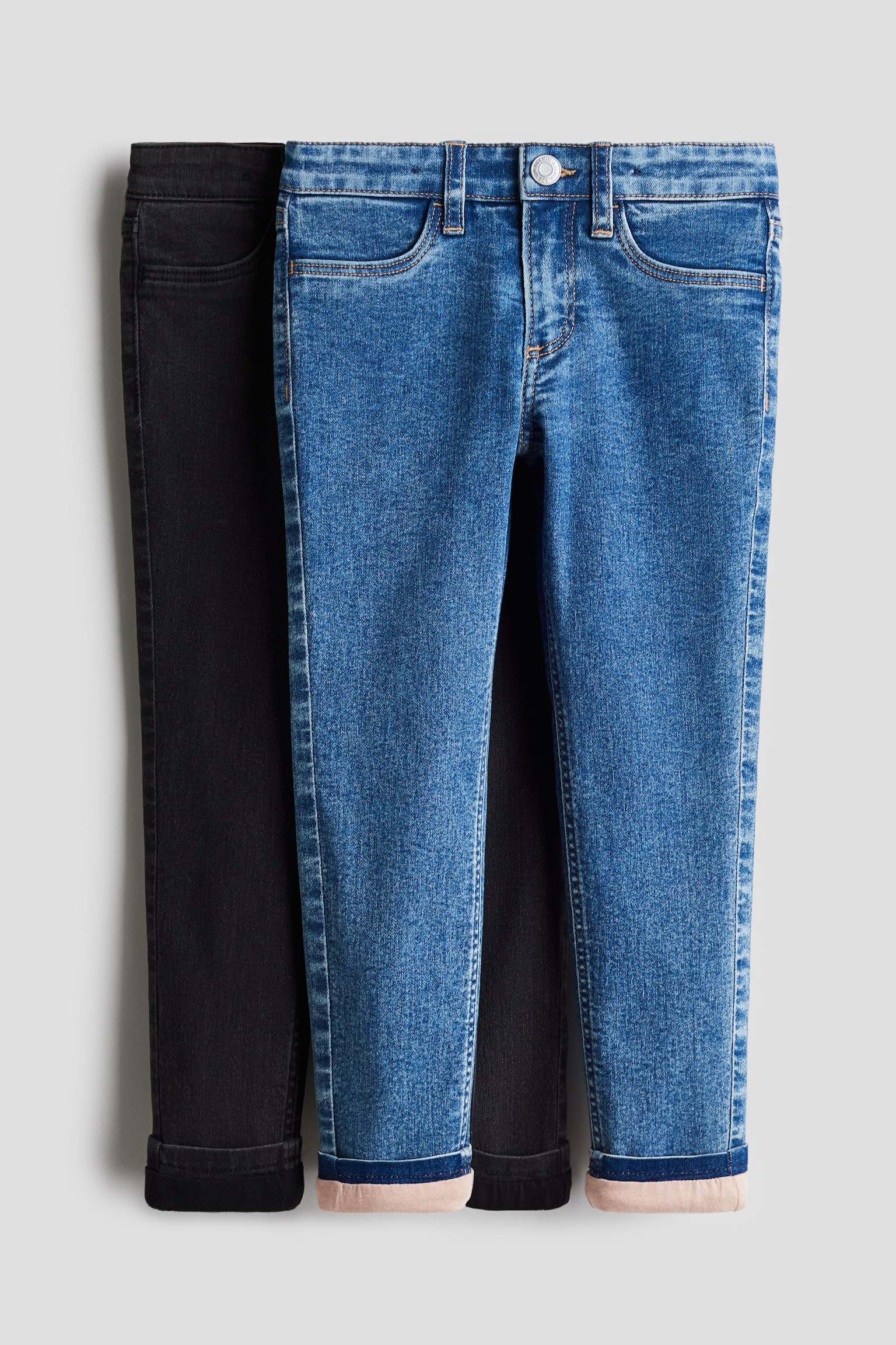 Lined Skinny Fit Jeans - Denim blue/Black/Denim blue - 1