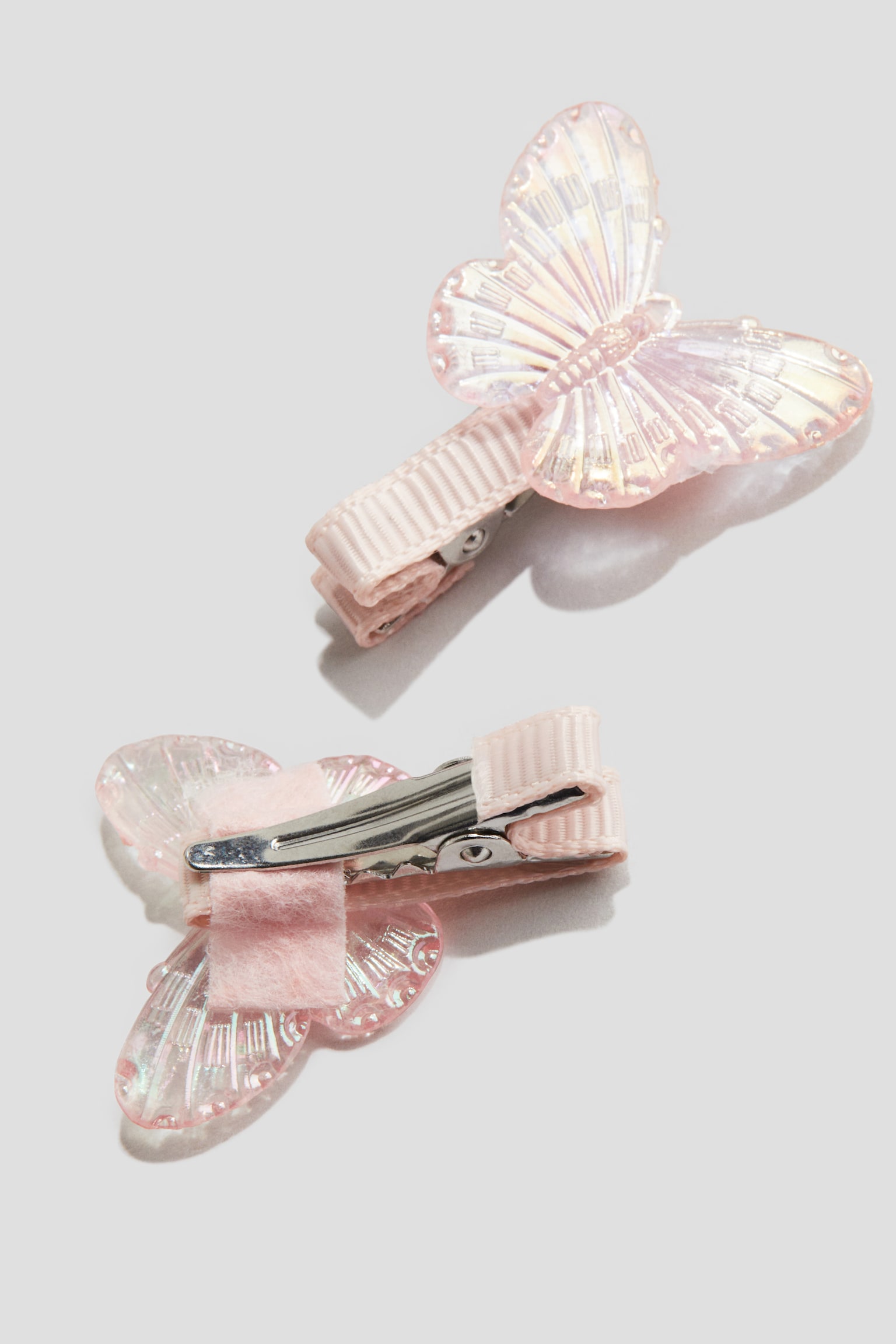 6-pack Hair Clips - Light pink/White - 2