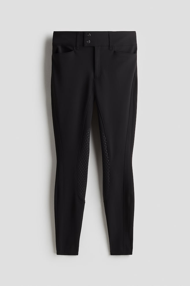 Reithose mit Kniebesatz - Schwarz/Weiß/Braun - 1