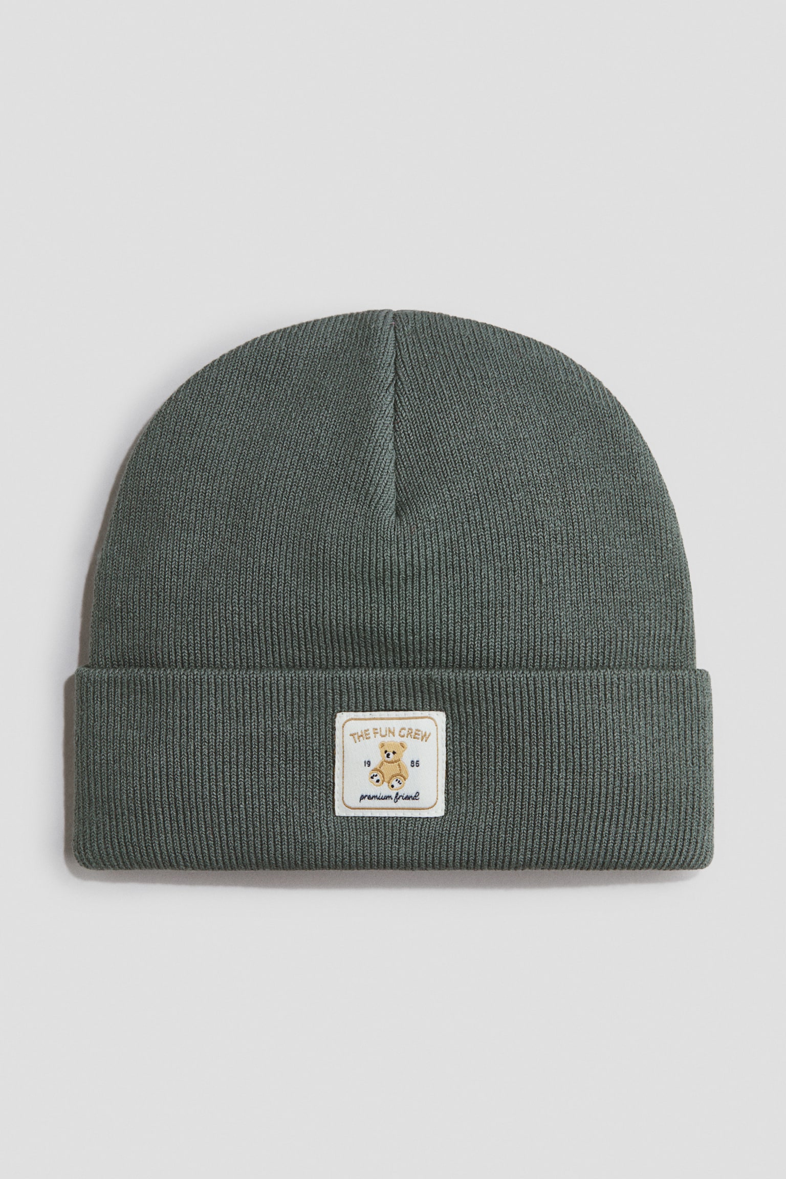 Beanie i bomuld - Kakigrøn