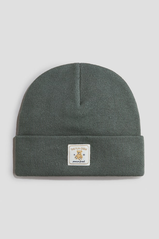 Cotton beanie - Khaki green - 1