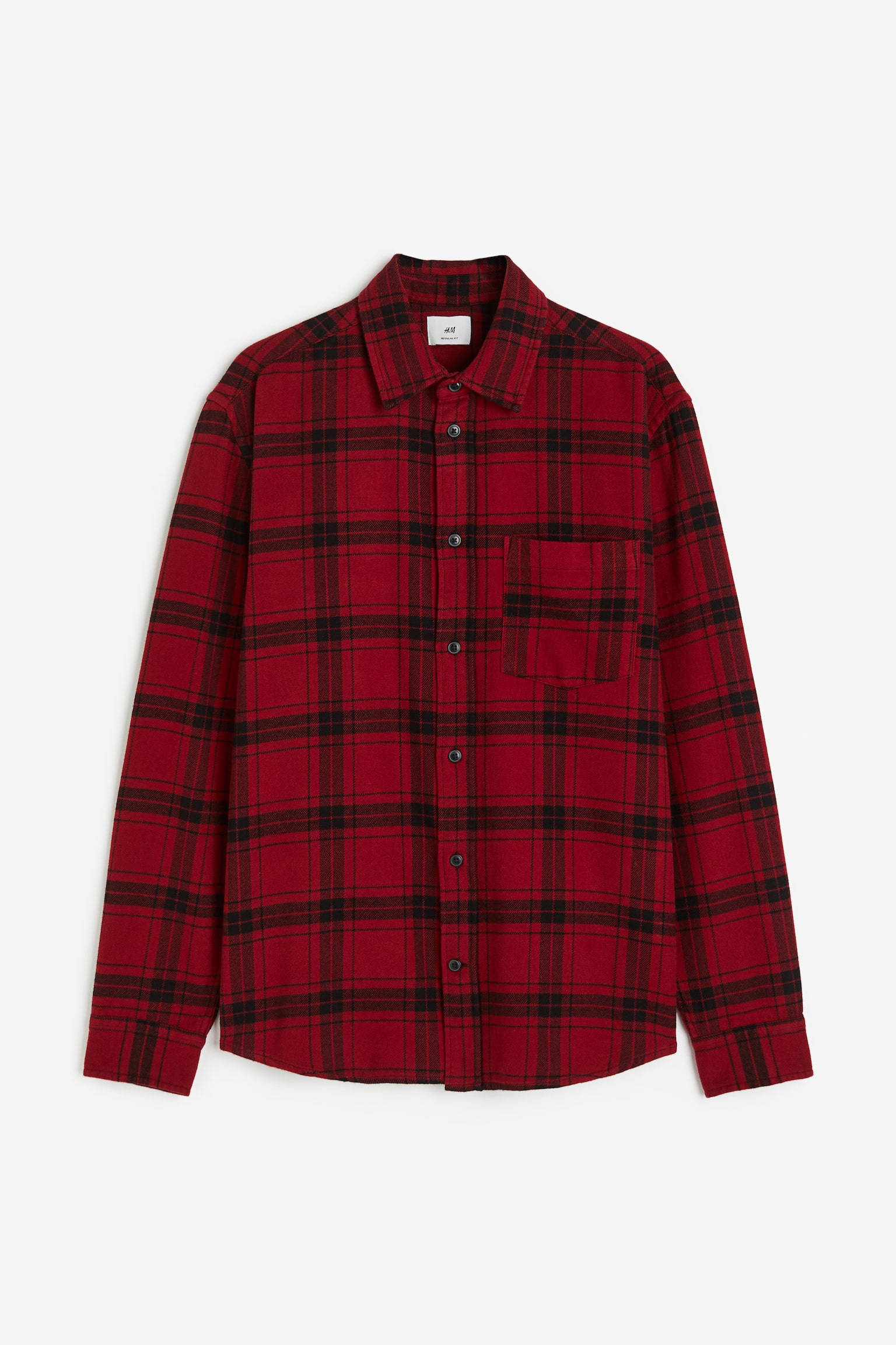 Regular Fit Flannel shirt - Red/Black checked/Beige/Checked/Dark blue/Checked - 1