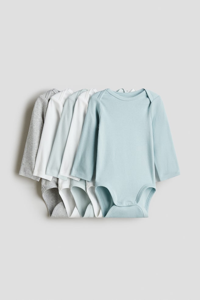 5-pack Bodysuits - Light turquoise/white/White/Navy blue/dark red/White/beige/Light pink/white/Purple/dark red/White/gray/black - 1