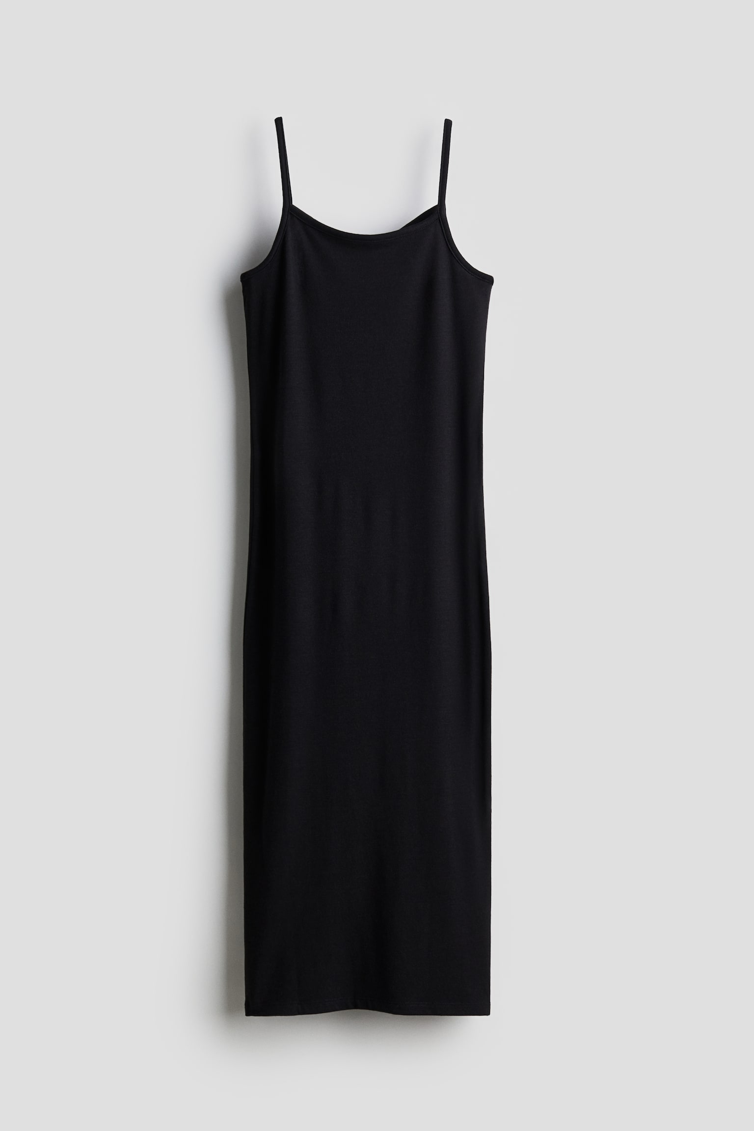 Jersey slip dress - Black/Khaki green/Light grey marl - 1