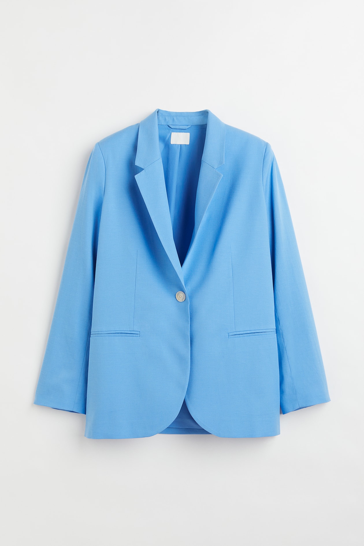 Lyocell-blend Blazer - Long sleeve - Regular length - Blue - Ladies | H ...