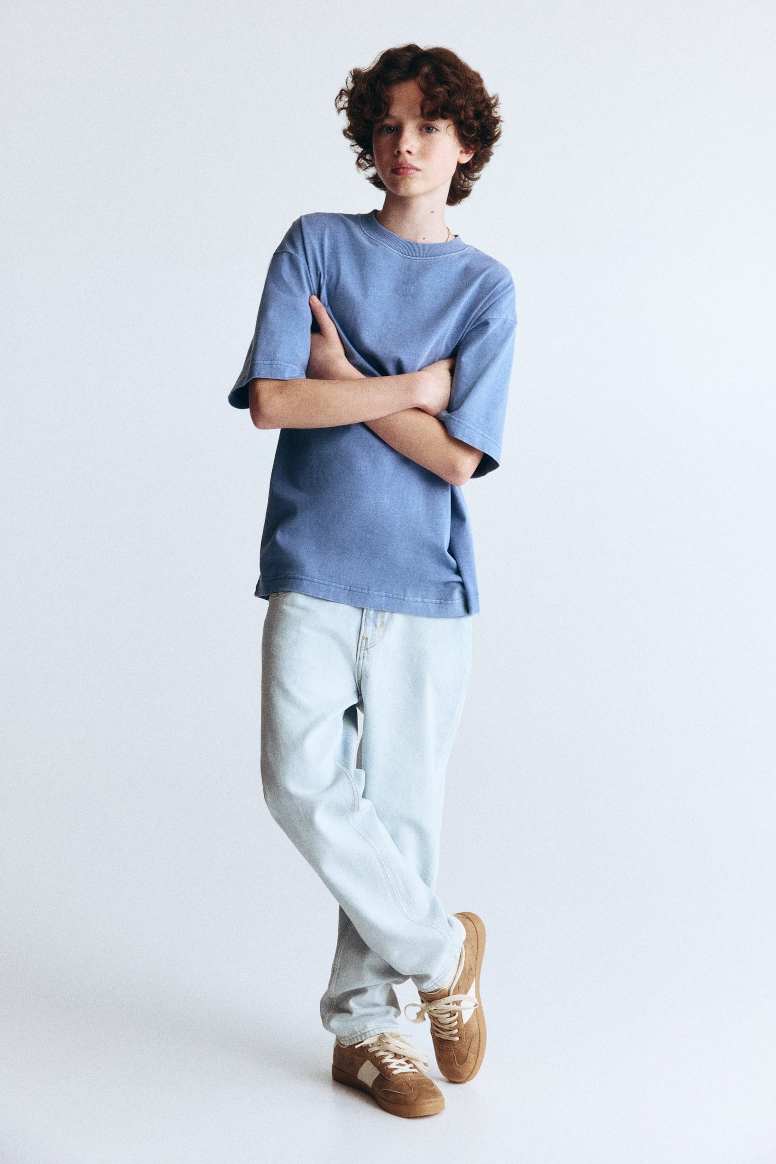 Relaxed Tapered Fit Jeans - כחול ג'ינס בהיר/כחול ג'ינס - 3