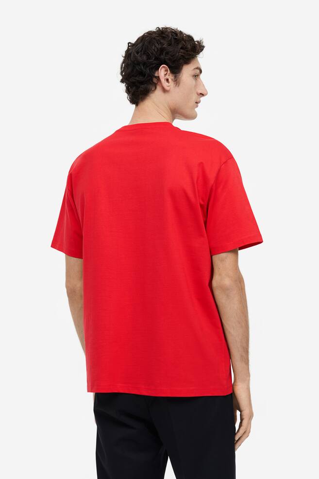 T-Shirt mit Print Relaxed Fit - Rot/Portofino/Weiß/Zitrone/Dunkelbraun/Blumen - 6