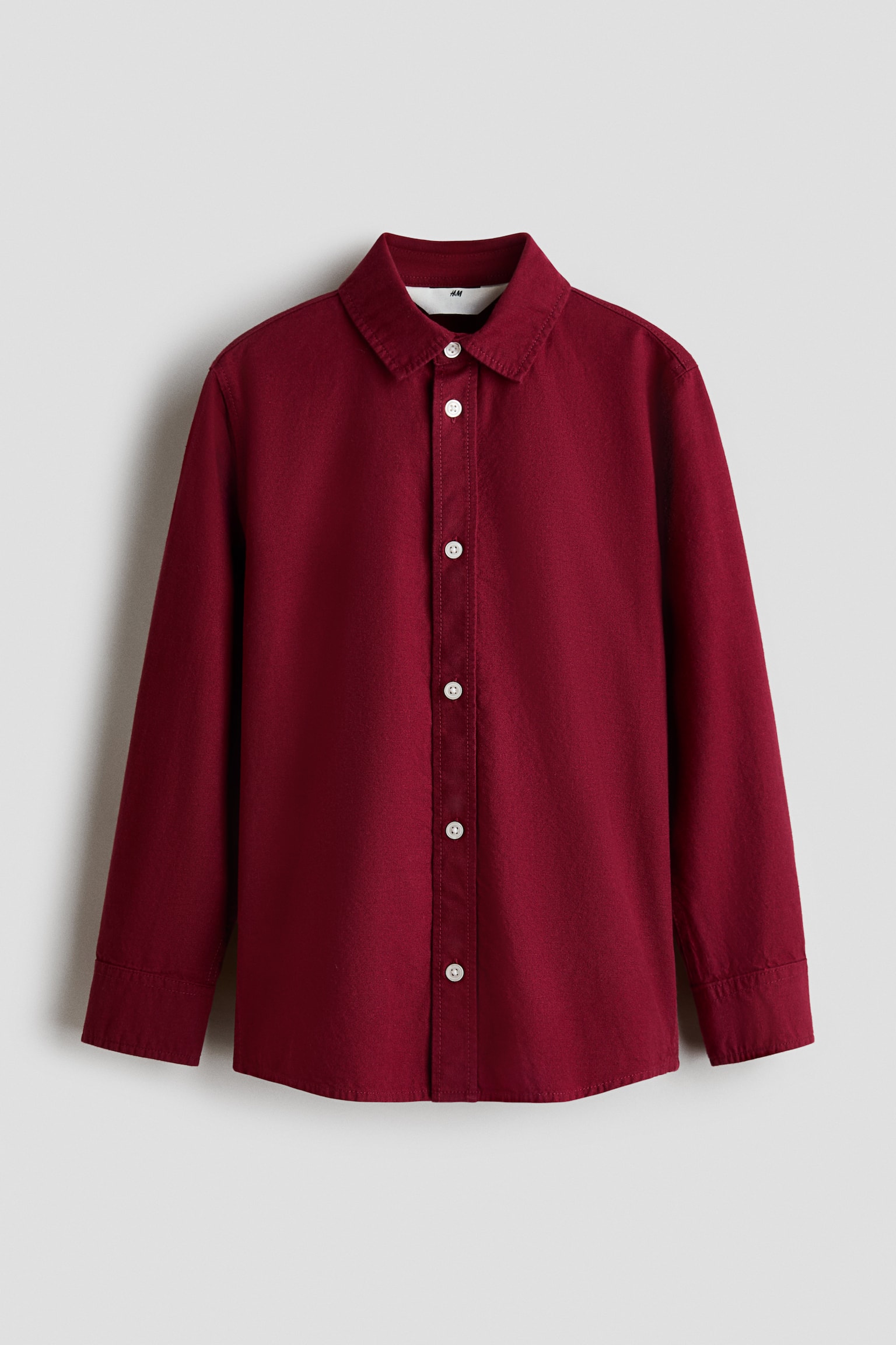 Cotton shirt - Dark red/Light blue