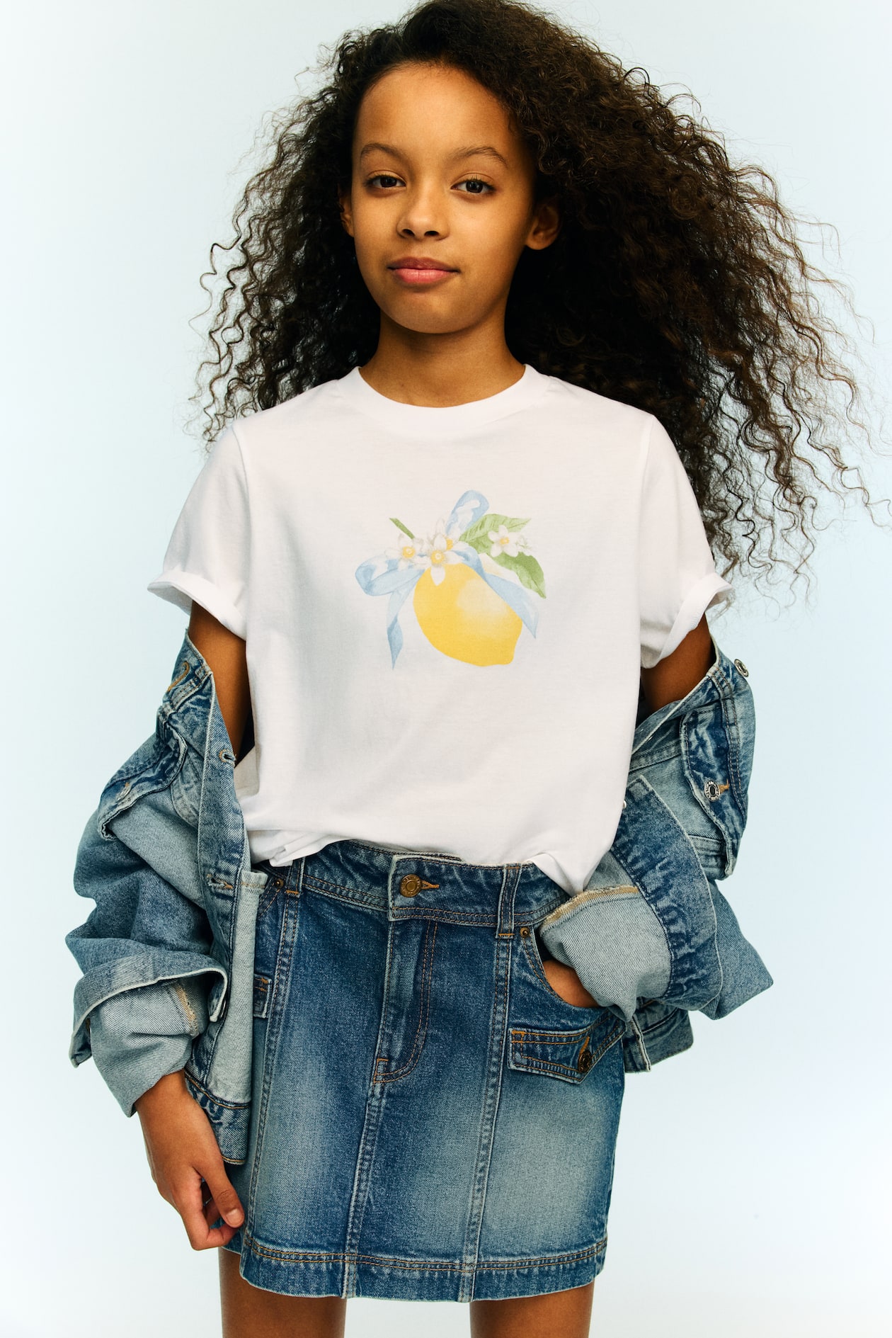 Print-motif T-shirt White/Lemon Kids H&M MY