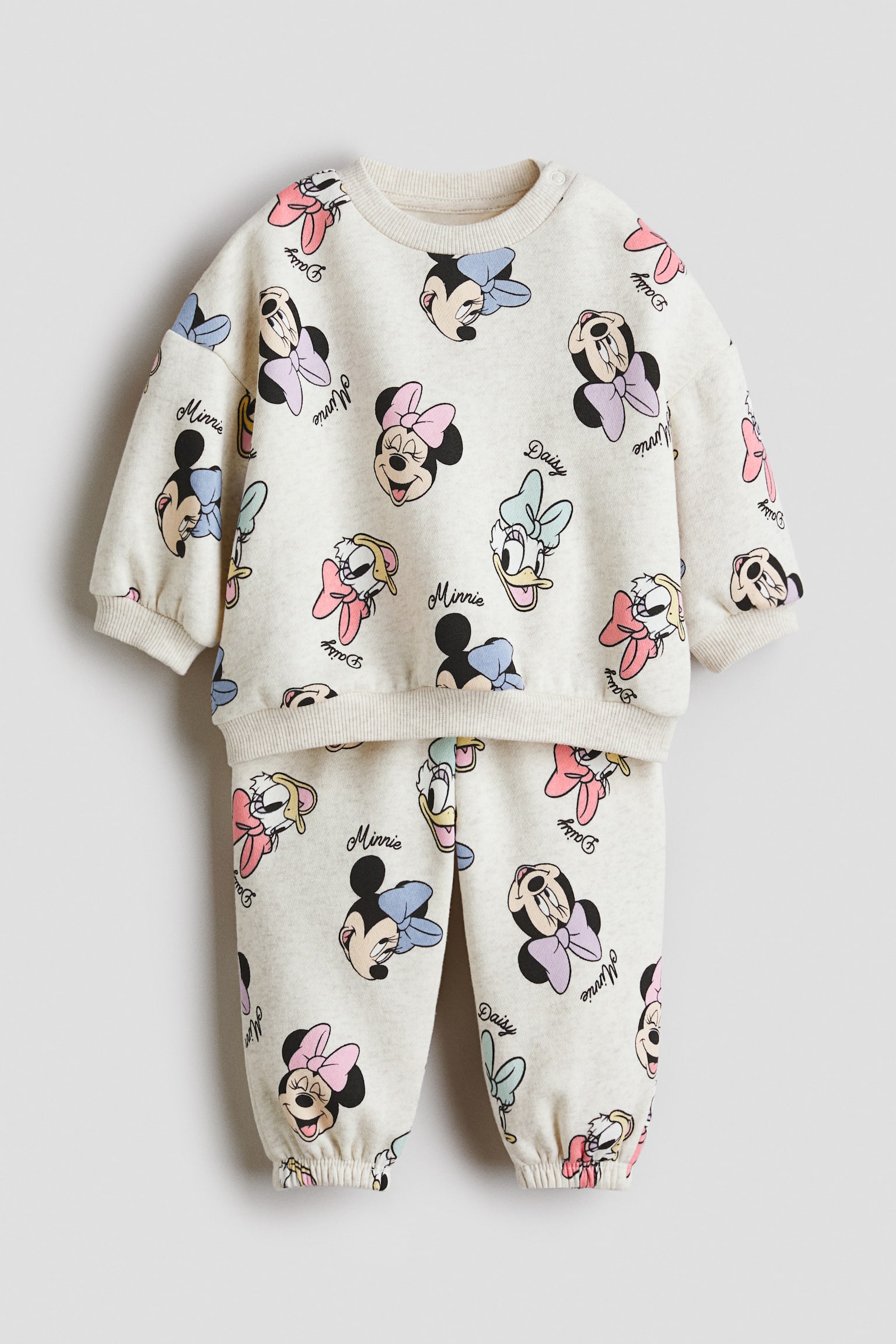 2-piece printed sweatshirt set - Light beige/Minnie Mouse - 1