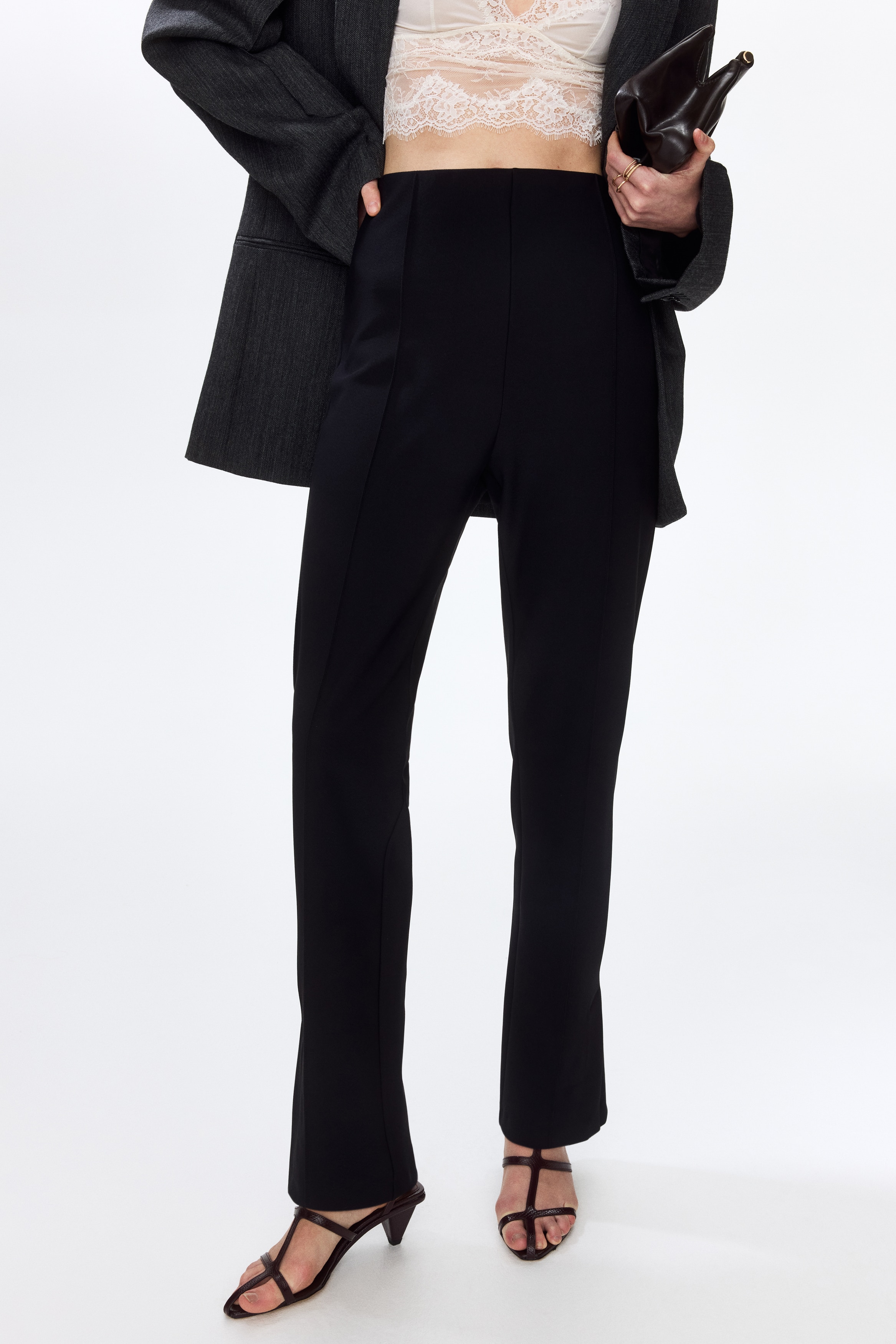 what is homecoming dress Butt lift Super High Waist Straight Leg Black Dressy Pants