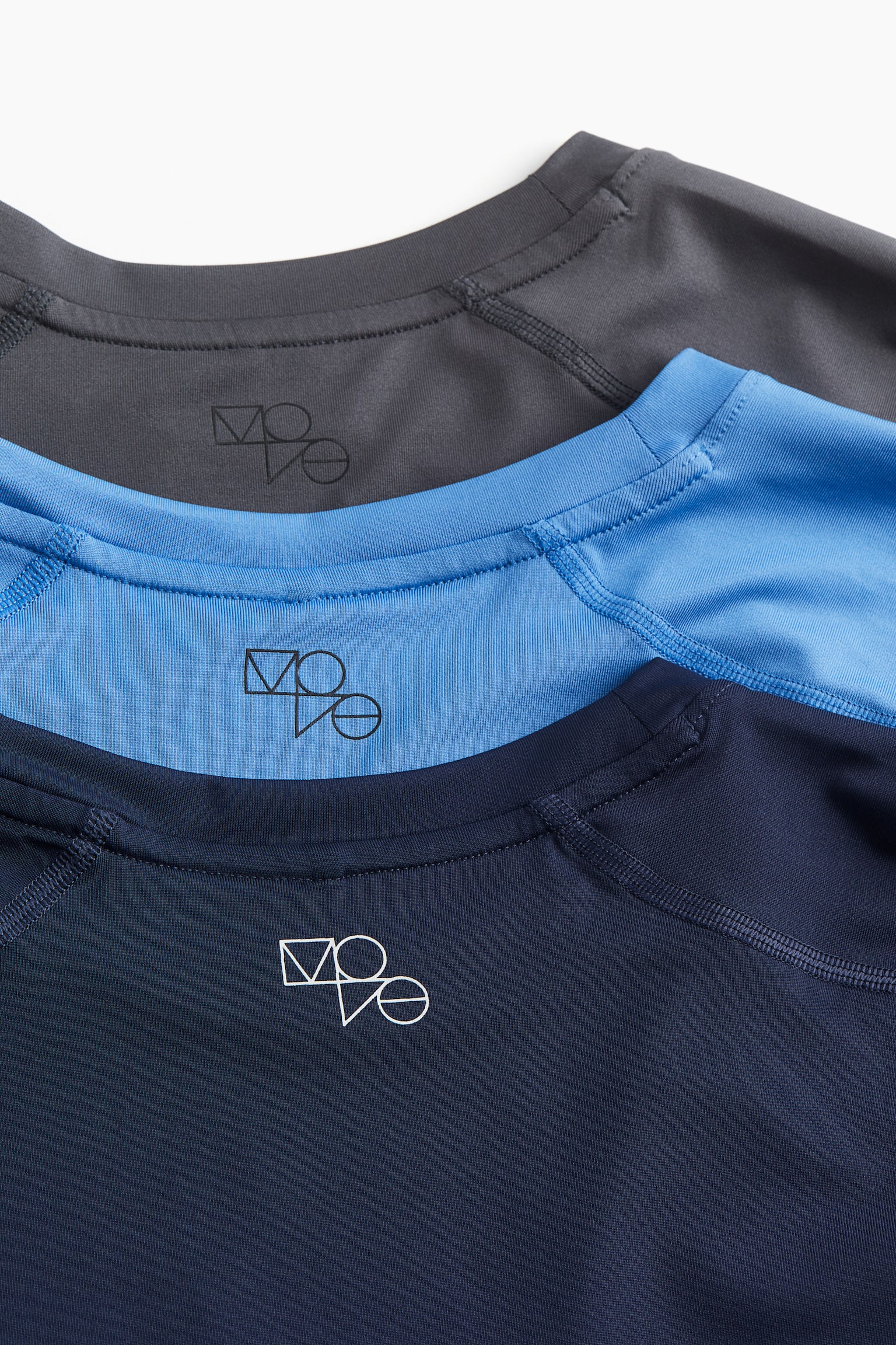 3-pack sports tops in DryMove™ - Blue/Grey/Red/White/Dark grey/Dark khaki green/Navy blue/White/Black/Grey marl - 3