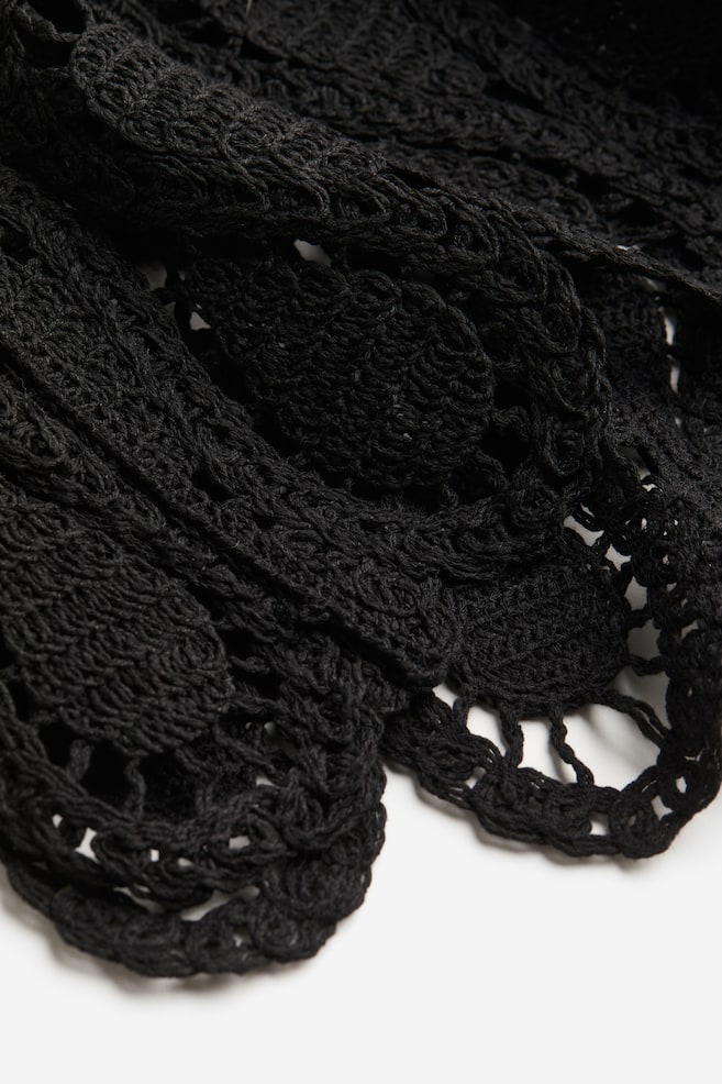 Crochet-look top - Black - 4