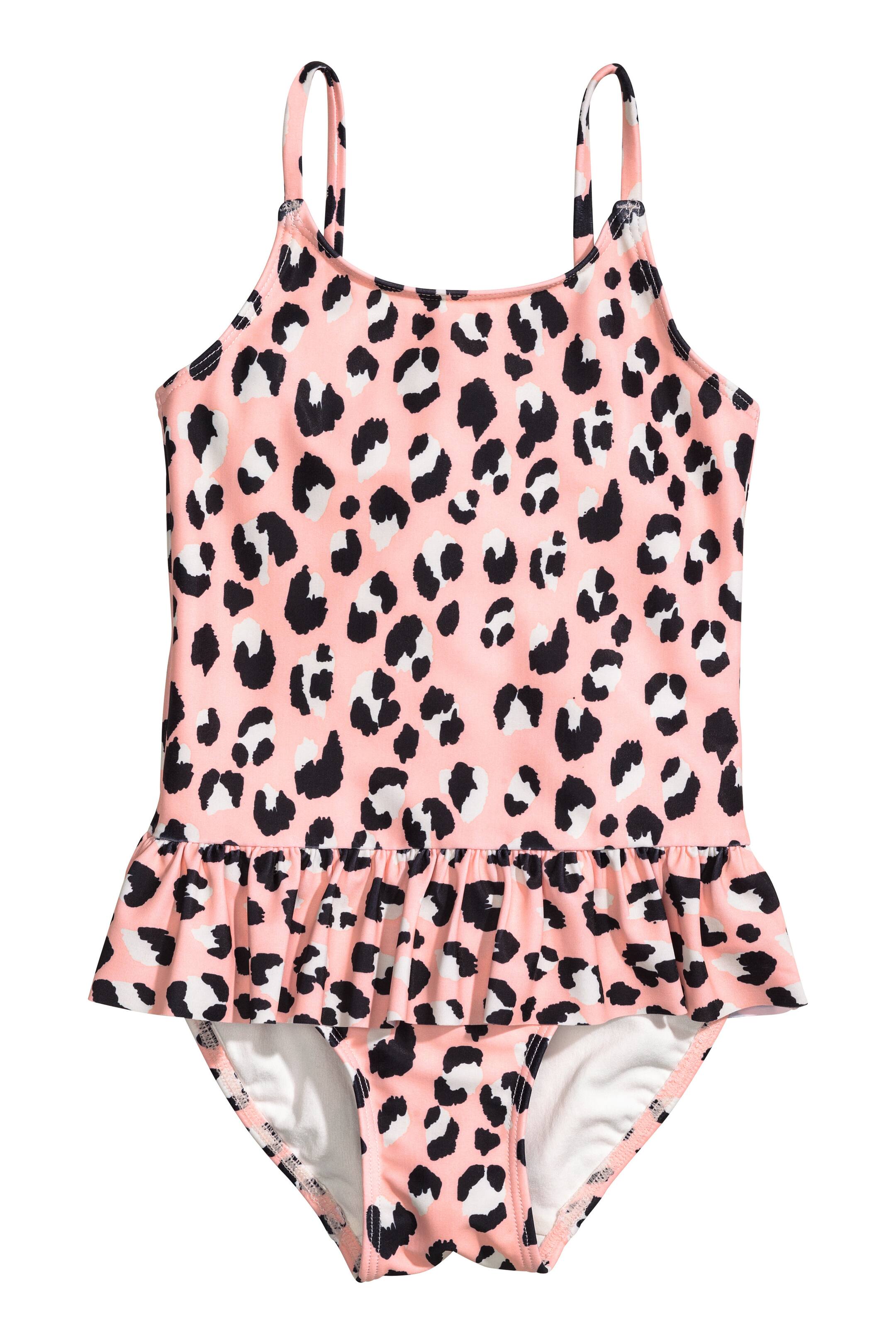 Näytä suurempi kuva: Röyhelösomisteinen uimapuku - Roosa/Leopardikuvioinen - Kids | H&M FI 1