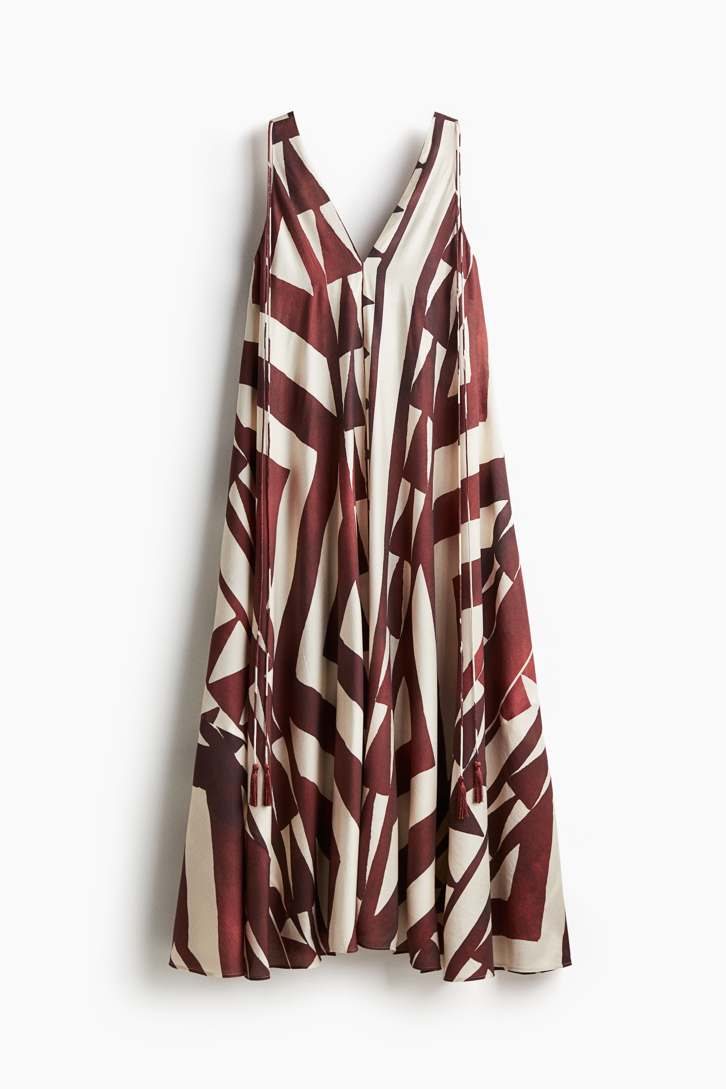 Voluminous Maxi Dress - Rust red/Pattern/Green/Pattern