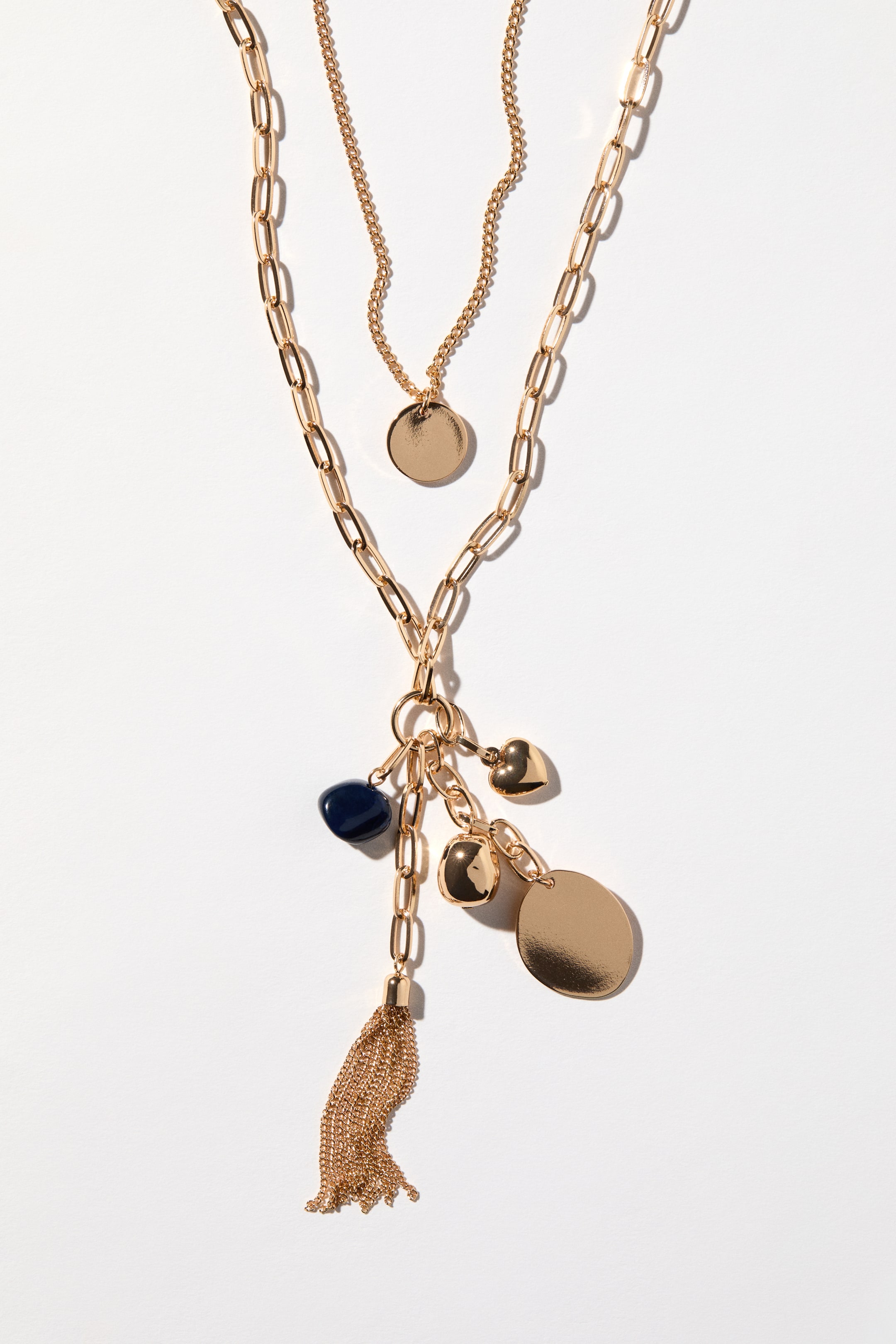 Grösseres Bild ansehen: Zweireihige Halskette mit Anhängern - Goldfarben - DAMEN | H&M CH 1