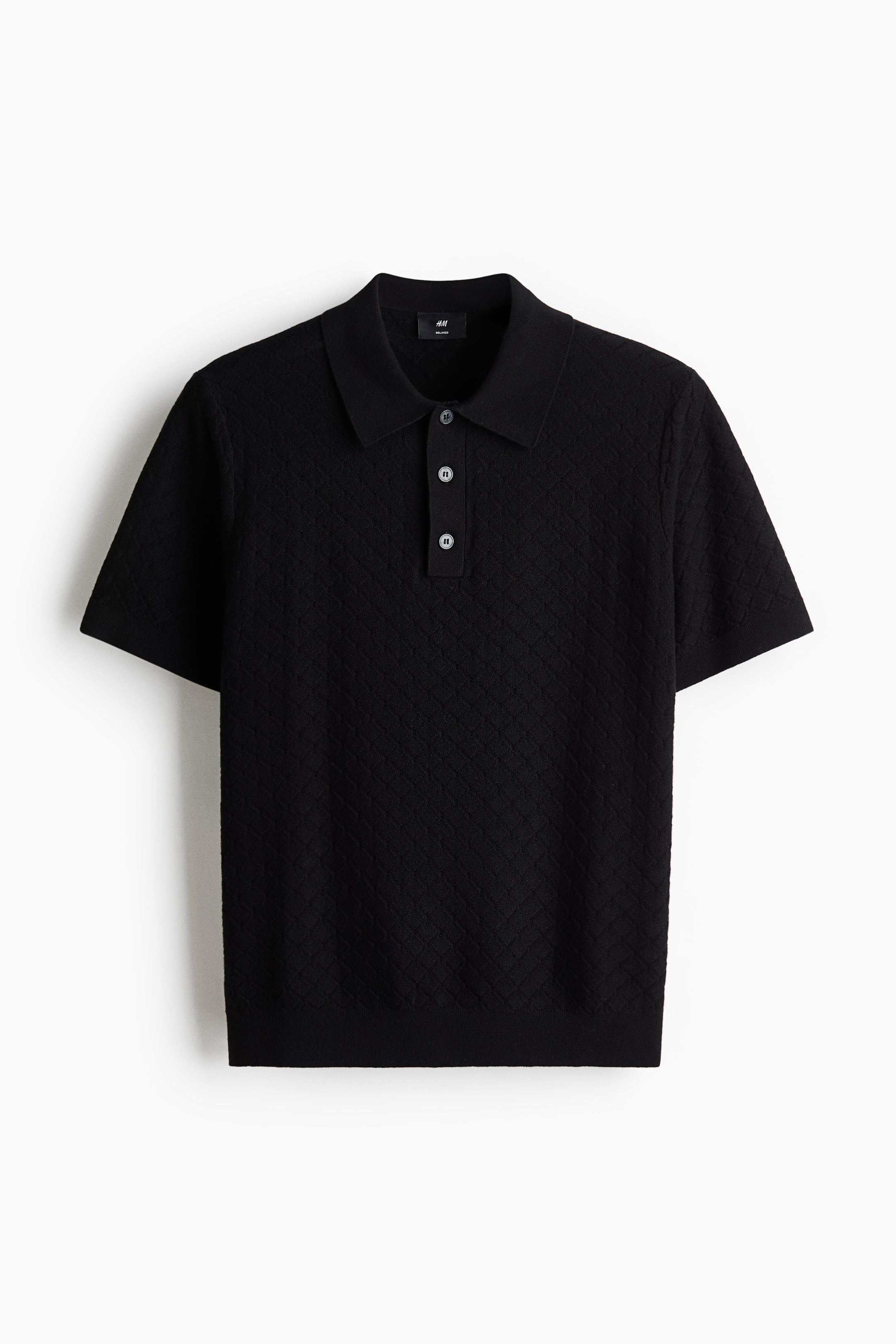 Slim-Fit Textured-Knit Polo Shirt