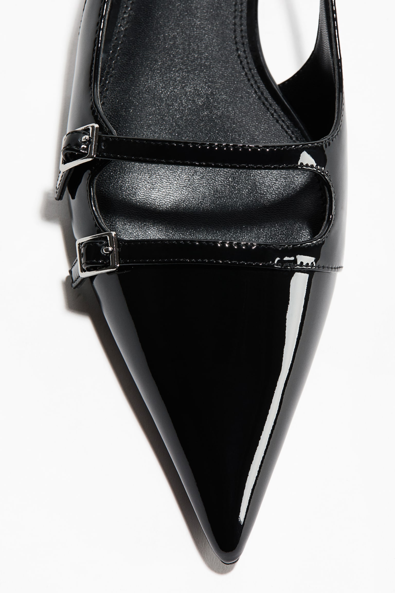 Patent slingbacks - Black/Burgundy - 4