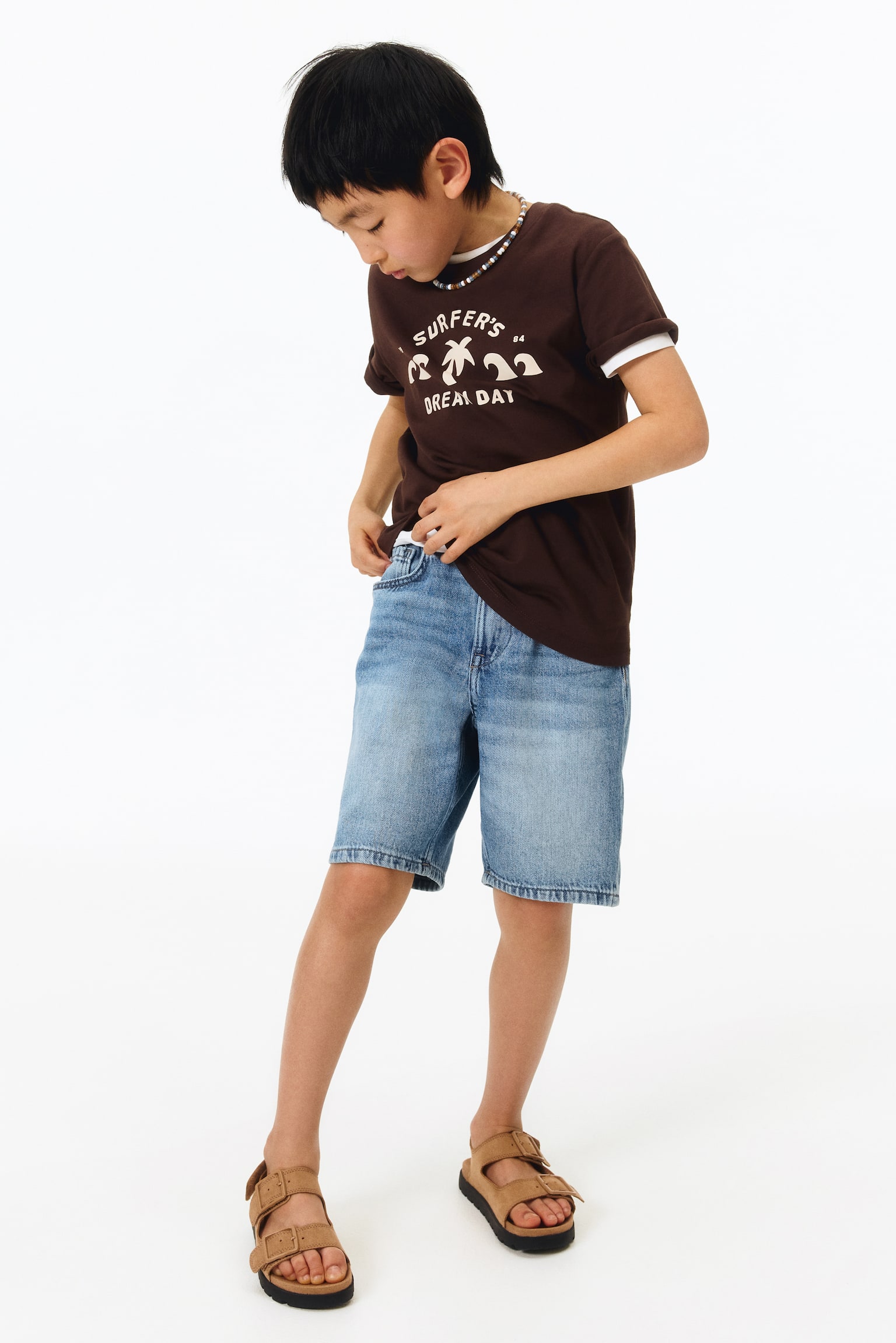 T-shirt estampada - Castanho escuro/Surfista/Creme/Amalfi Coast/Branco/Caranguejos/Turquesa escuro/Beach/Amarelo claro/Gelato/Verde caqui/Olhos/Creme/Carrinhas Surf/Cinzento escuro/Pacific/Azul claro/Miami/Azul/Shark Bay/Branco/Rio de Janeiro/Creme/Padrão - 4