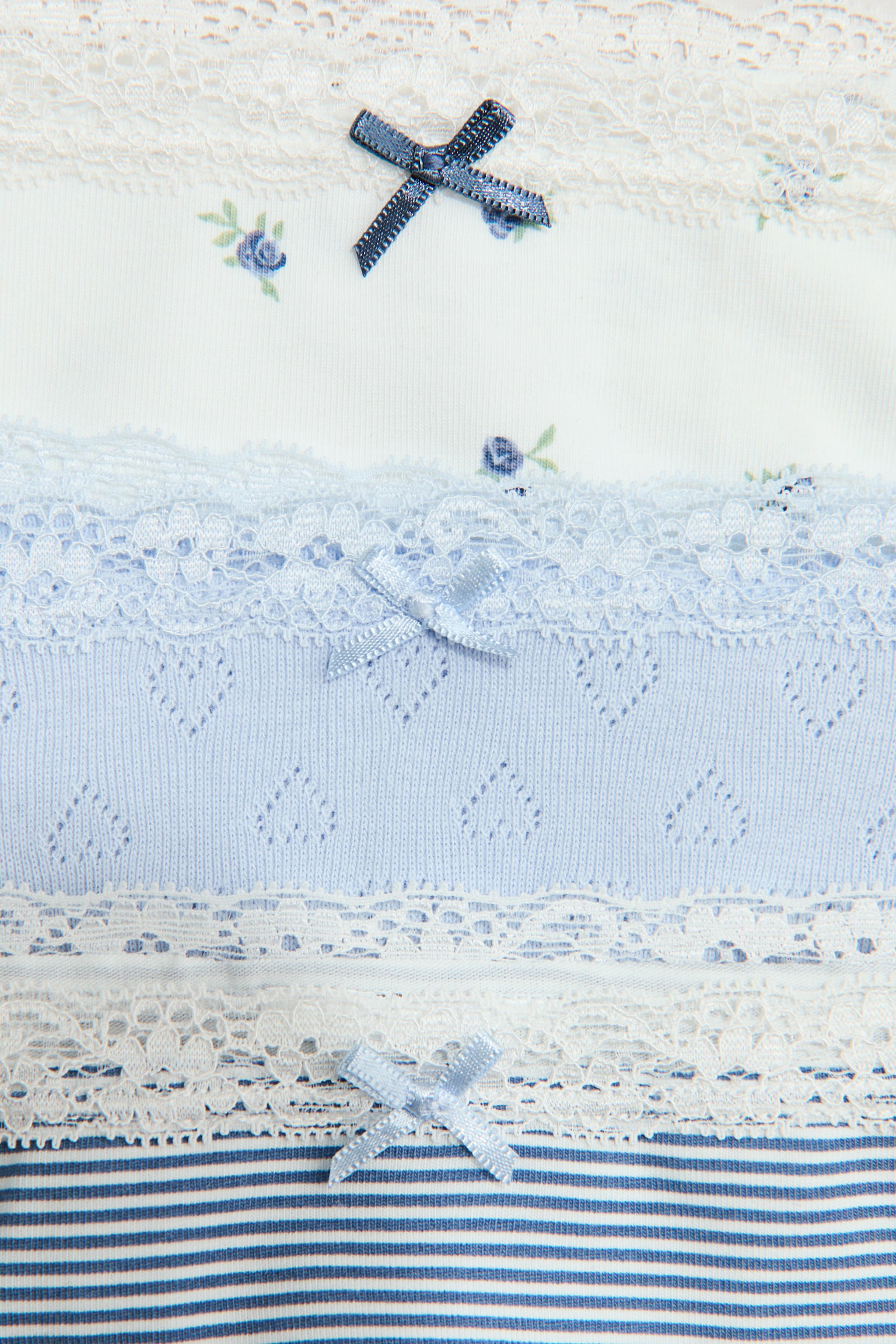 3-pack cotton briefs - Blue/White/Light pink/Bows/White/Light grey marl/Floral/Red/Hearts/Blue/Floral/Light pink/Floral/White/Floral - 2
