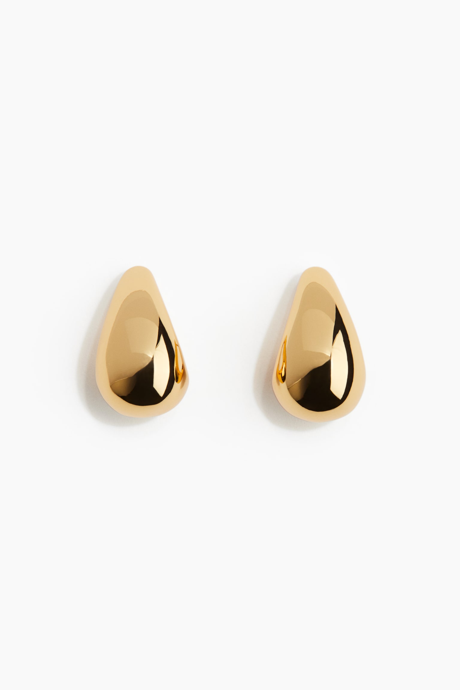 Gold-plated dome earrings - Gold-coloured - 1