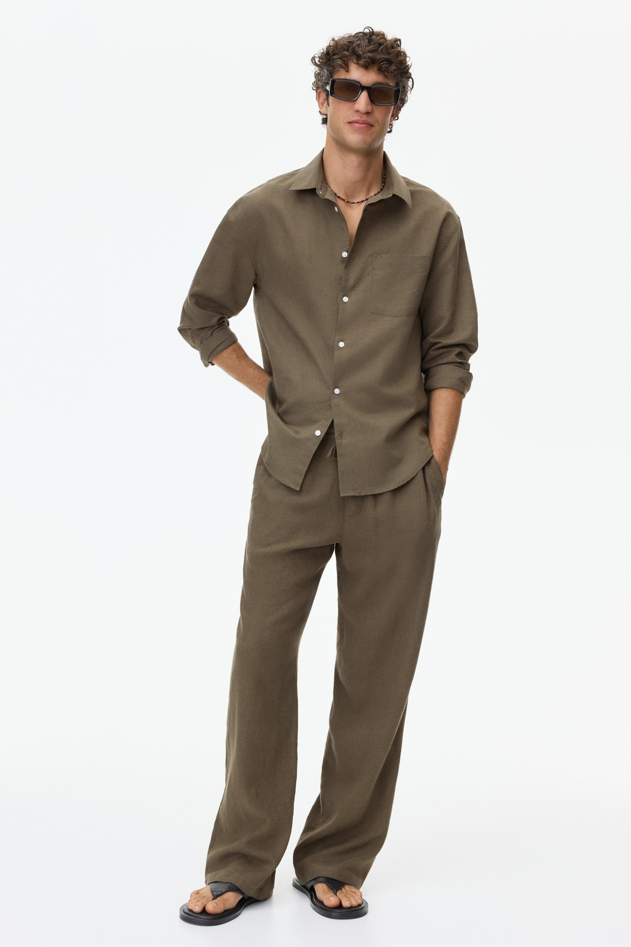 Relaxed-Fit Linen-Blend Shirt